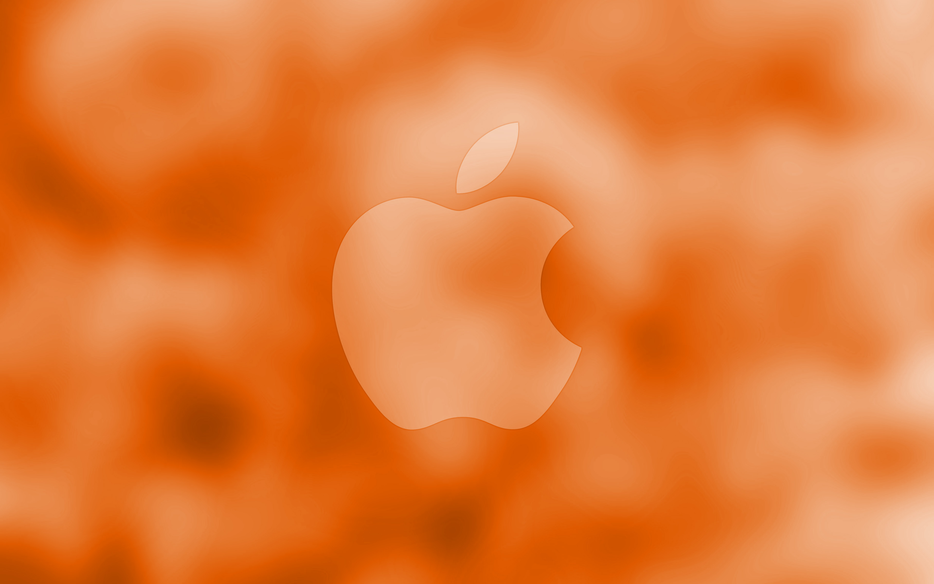 Download wallpaper Apple logo, 4k orange blurred background, Apple, minimal, Apple orange logo, artwork for desktop with resolution 3840x2400. High Quality HD picture wallpaper