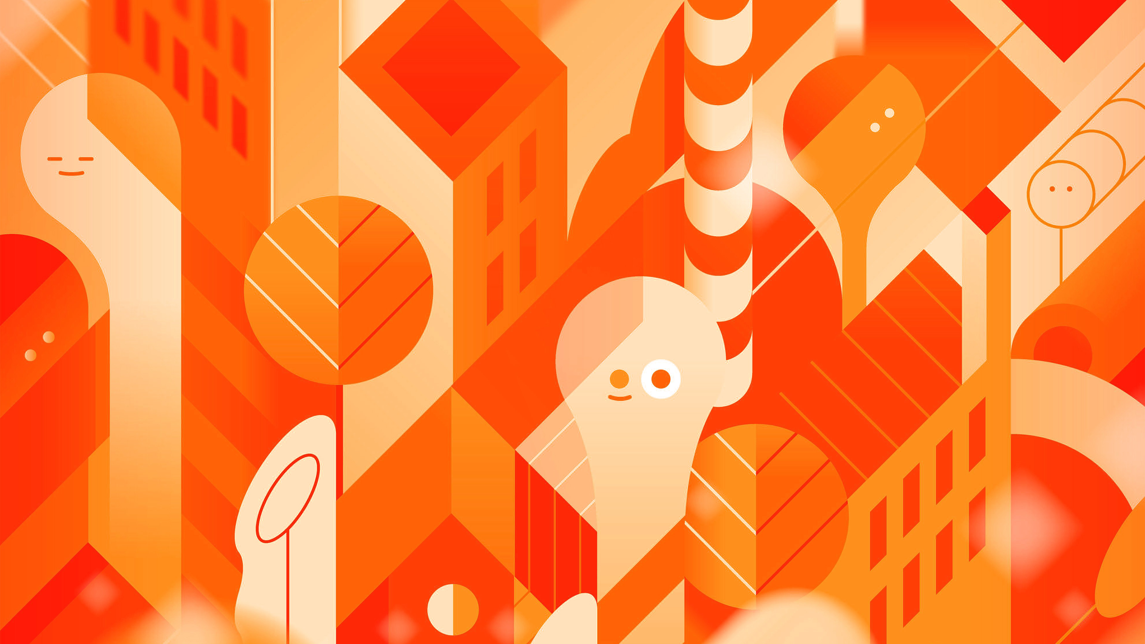 wallpaper for desktop, laptop. android lollipop lg orange cute illust pattern