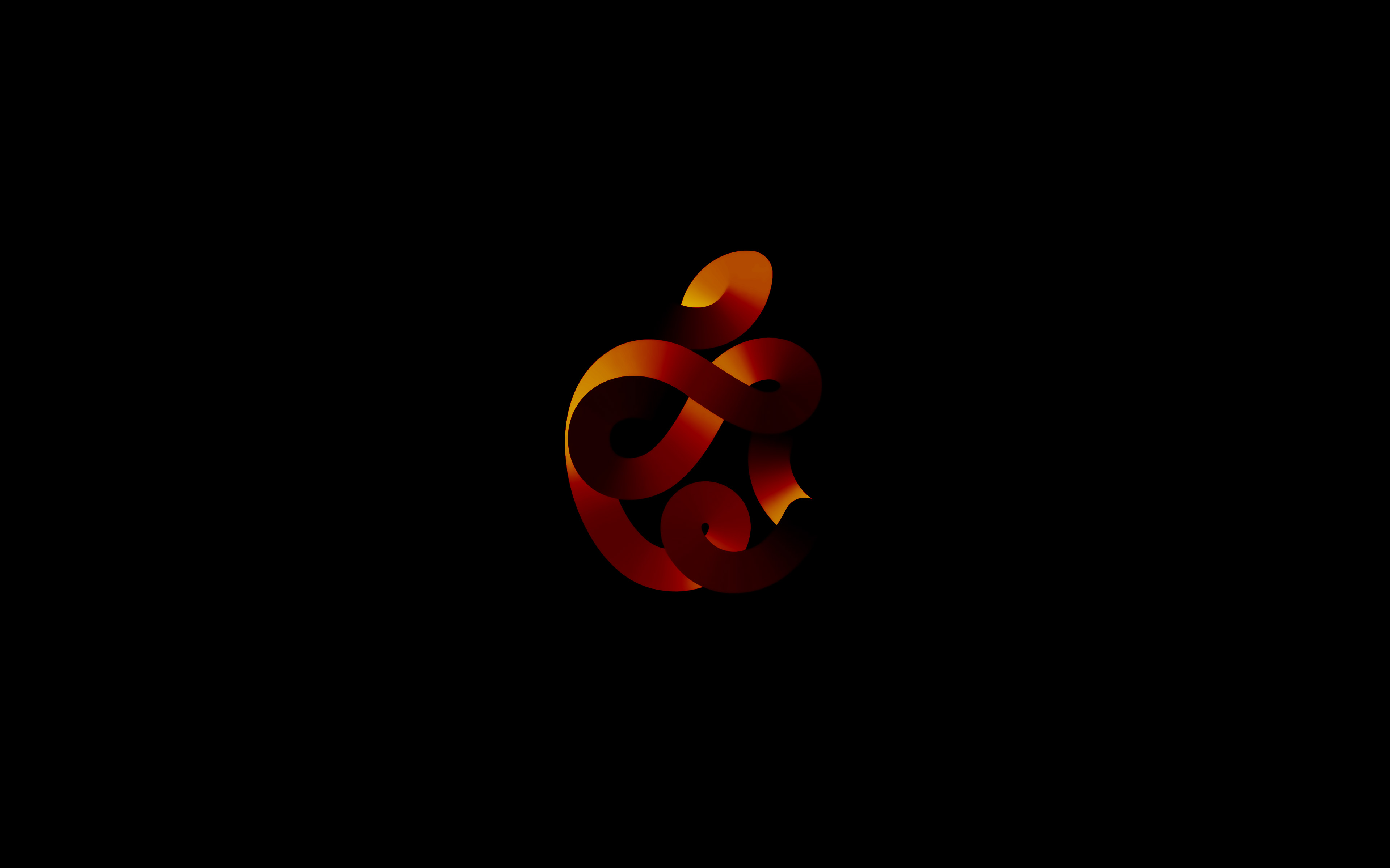 Download wallpaper Apple orange logo, 4k, minimalism, black background, Apple abstract logo, Apple 3D logo, creative, Apple for desktop with resolution 3840x2400. High Quality HD picture wallpaper