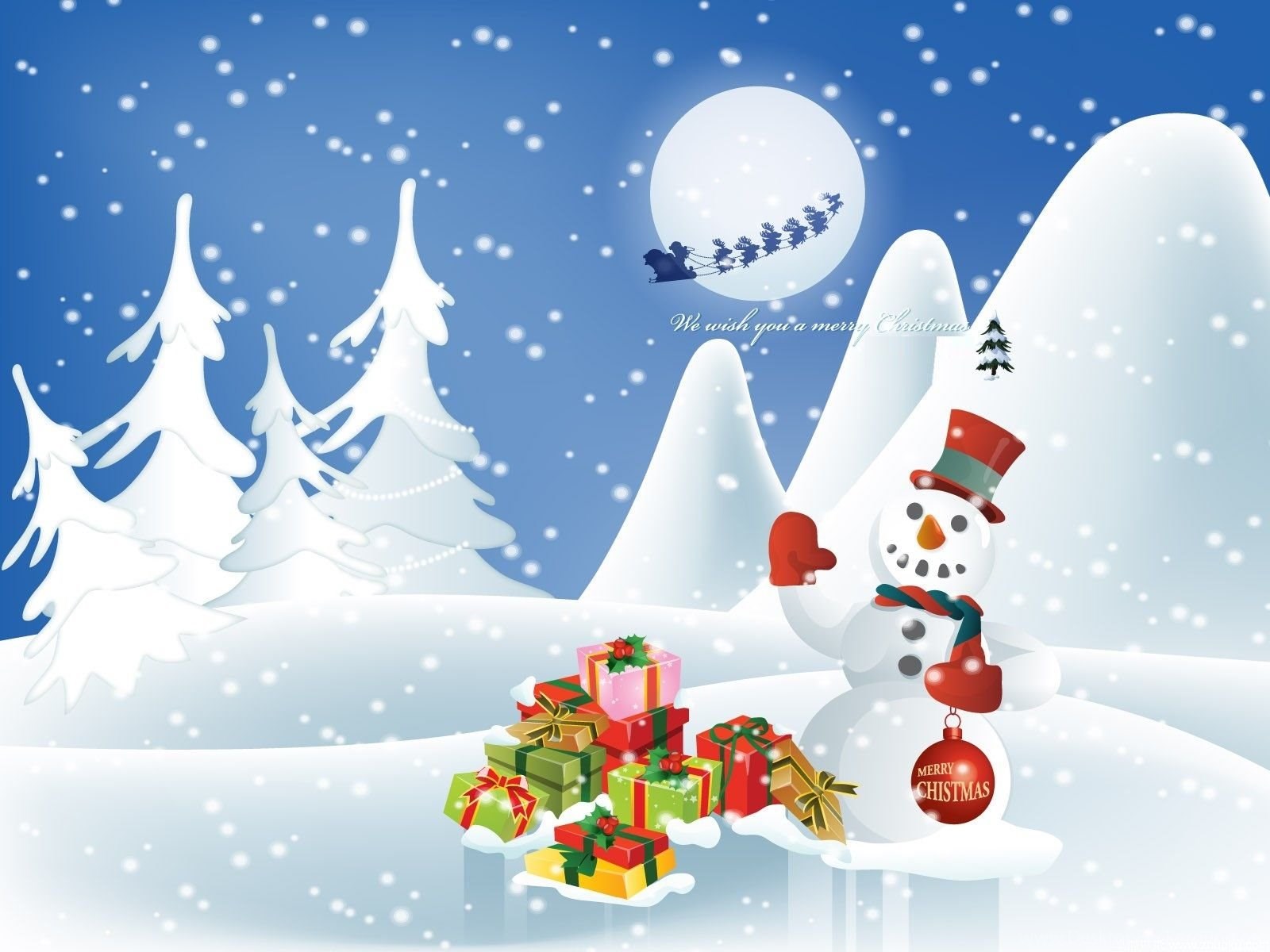 Christmas Winter Season Cartoon Wallpaper HD Desktop Background
