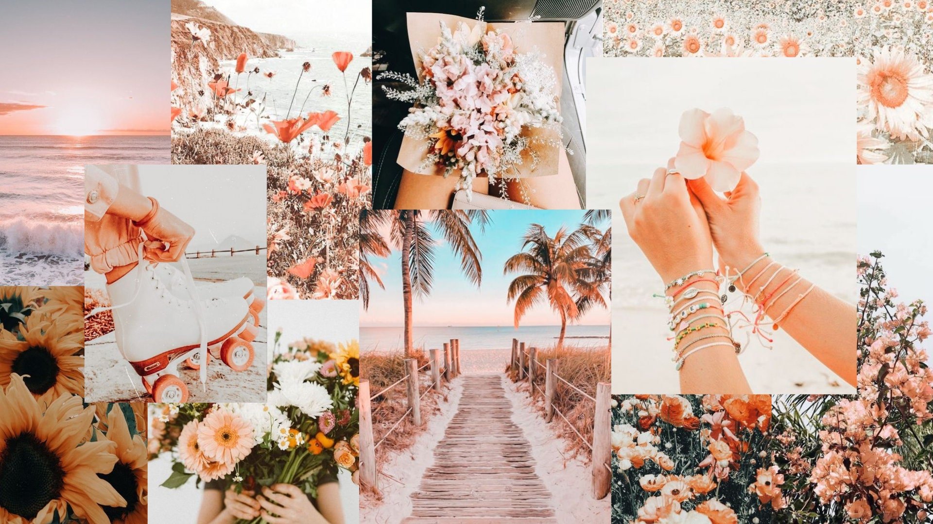 Aesthetic Digital Summer Wallpaper Collage Neutral Colors