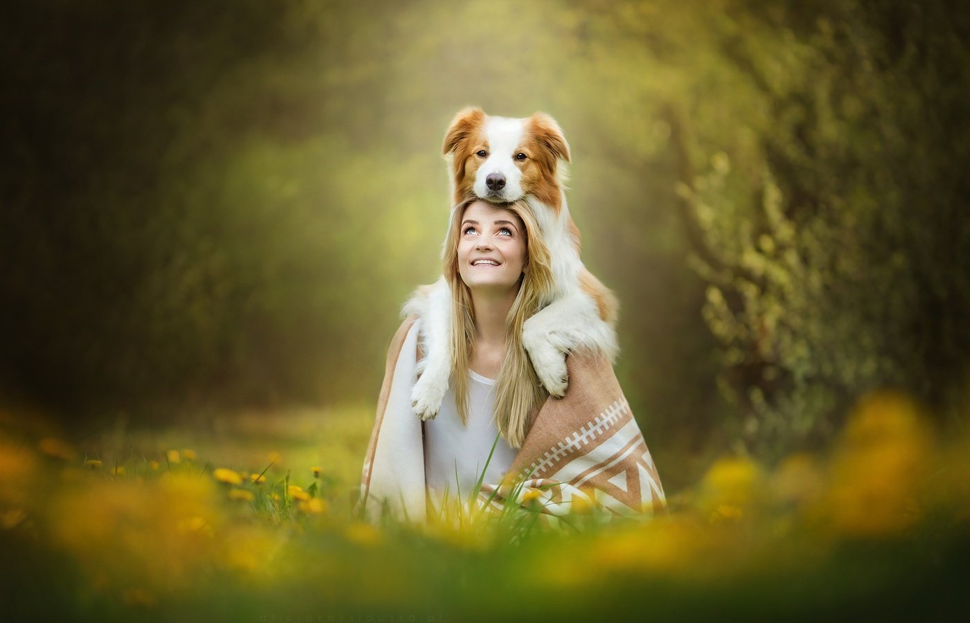 Cute Girl With Dog 1400x900 Resolution HD 4k Wallpaper, Image, Background, Photo and Picture