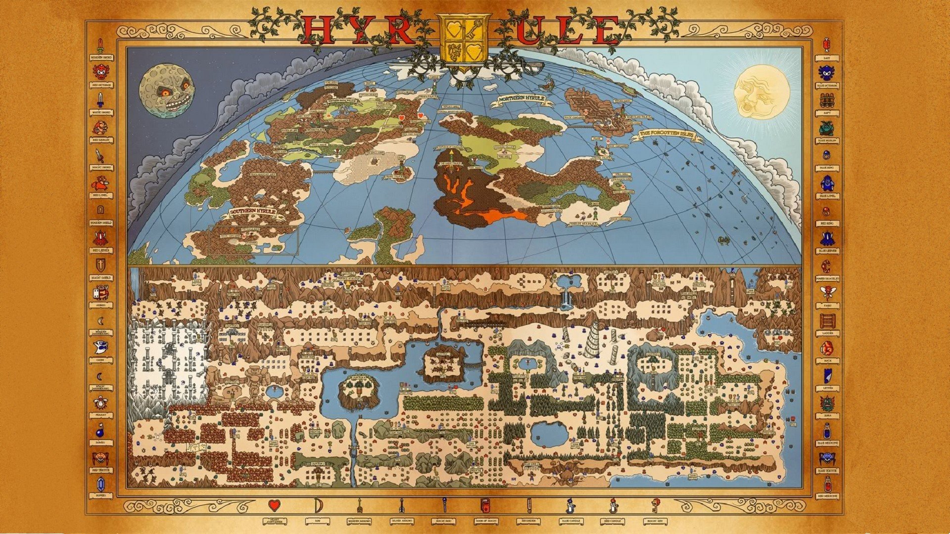 The Legend of Zelda, Map HD Wallpaper / Desktop and Mobile Image & Photo