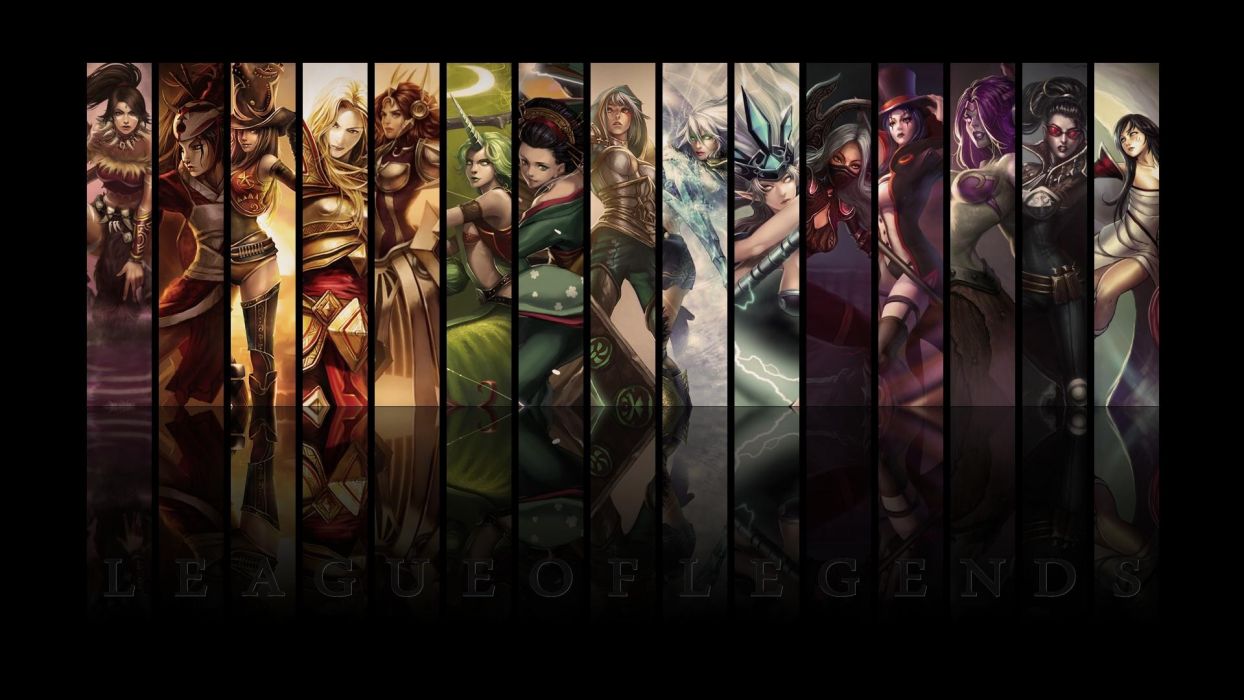 League Of Legends fantasy art characters collage warriors women men wallpaperx1080