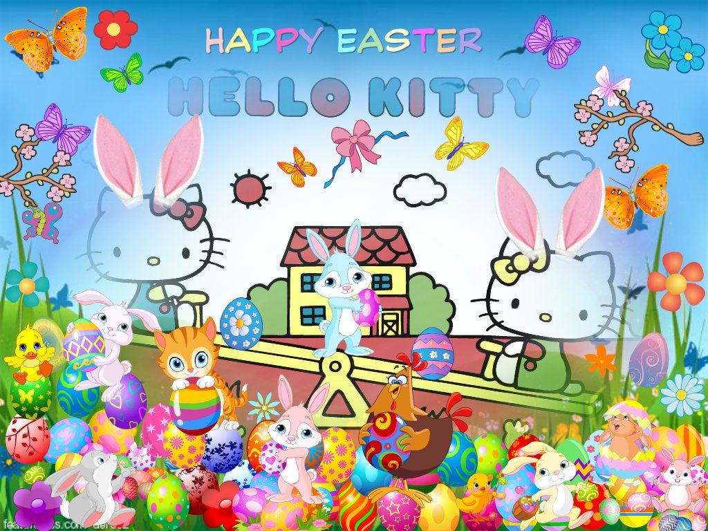 Hello Kitty Easter Bunny Wallpaper HD