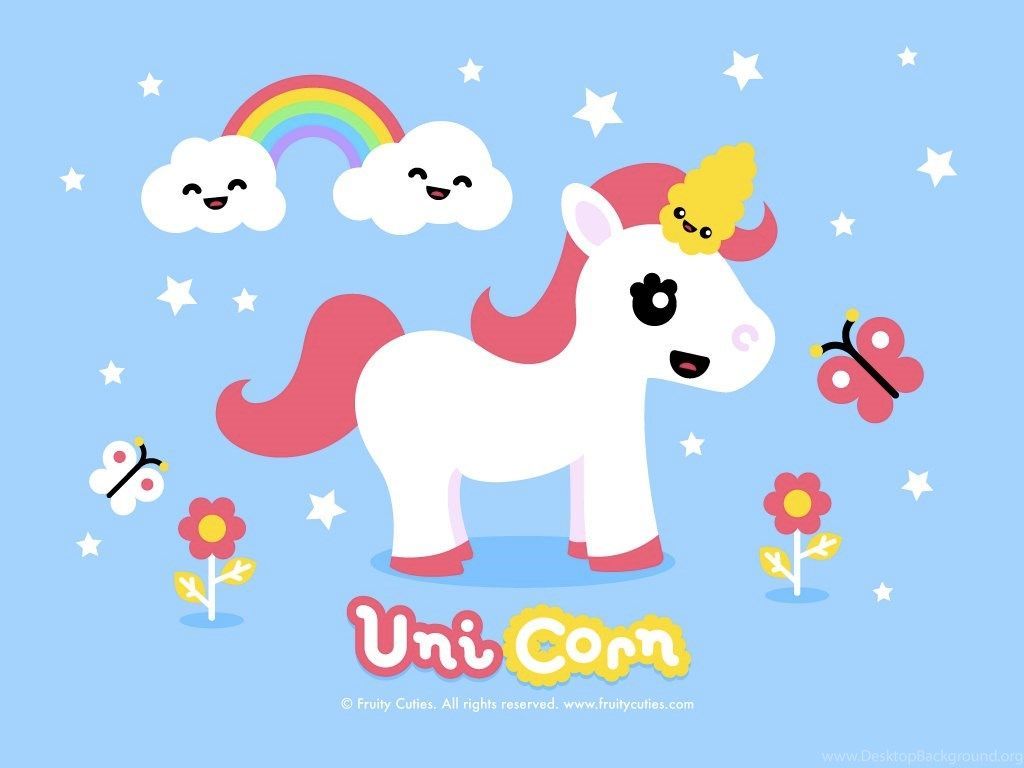 Cute Rainbow Unicorn Desktop Wallpaper