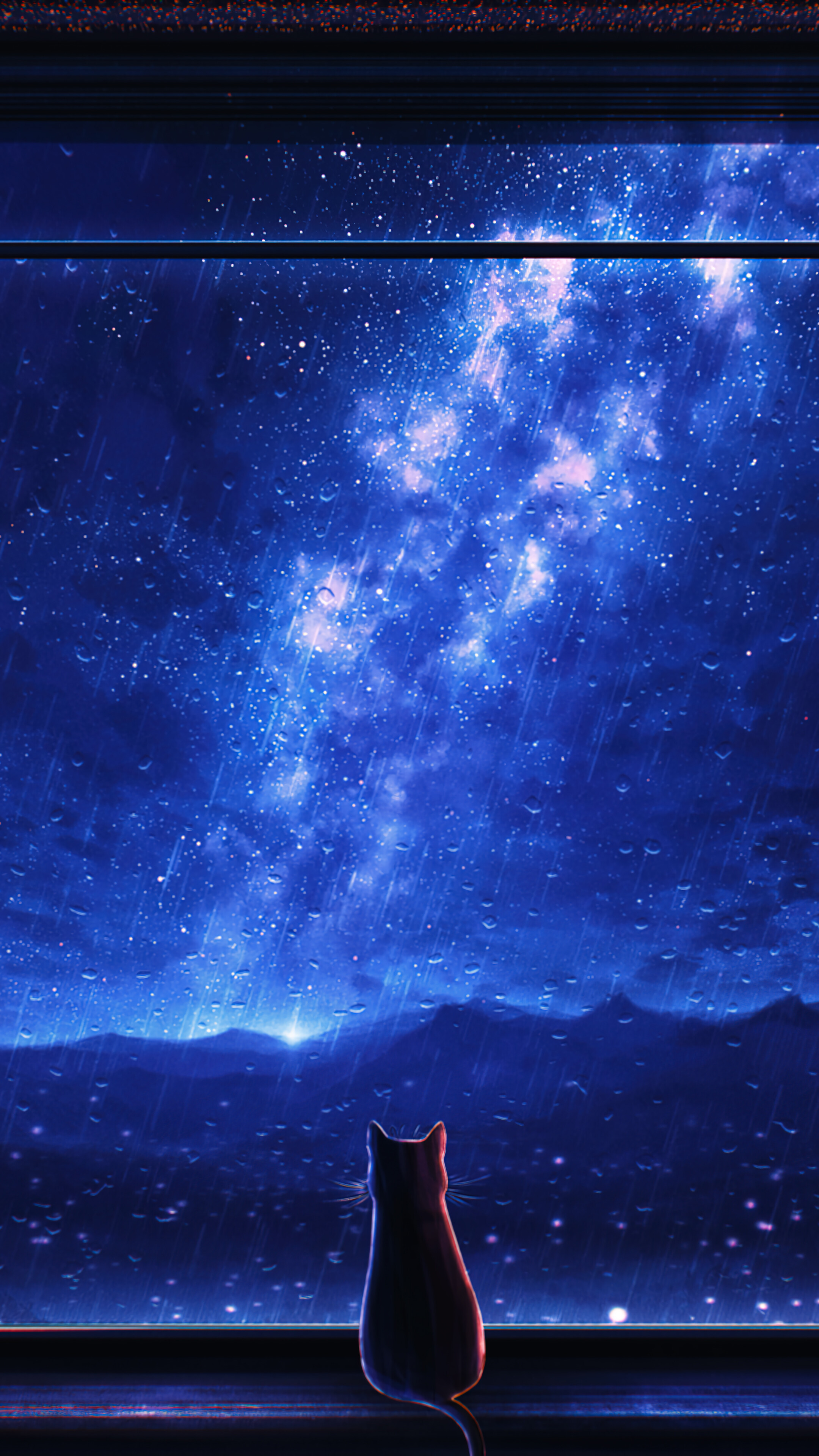 Night Sky Anime Desktop Wallpaper