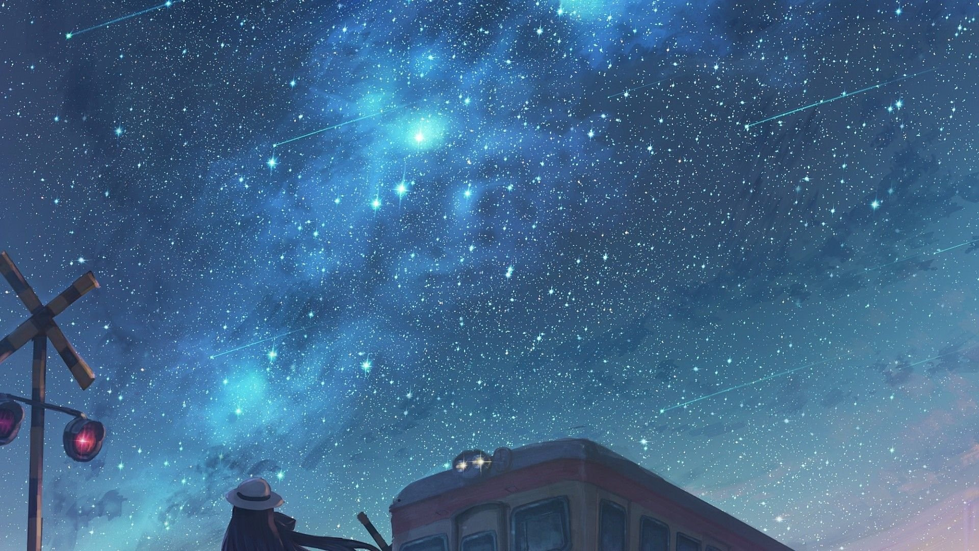 Anime Night Sky HD Desktop Wallpaper 106117