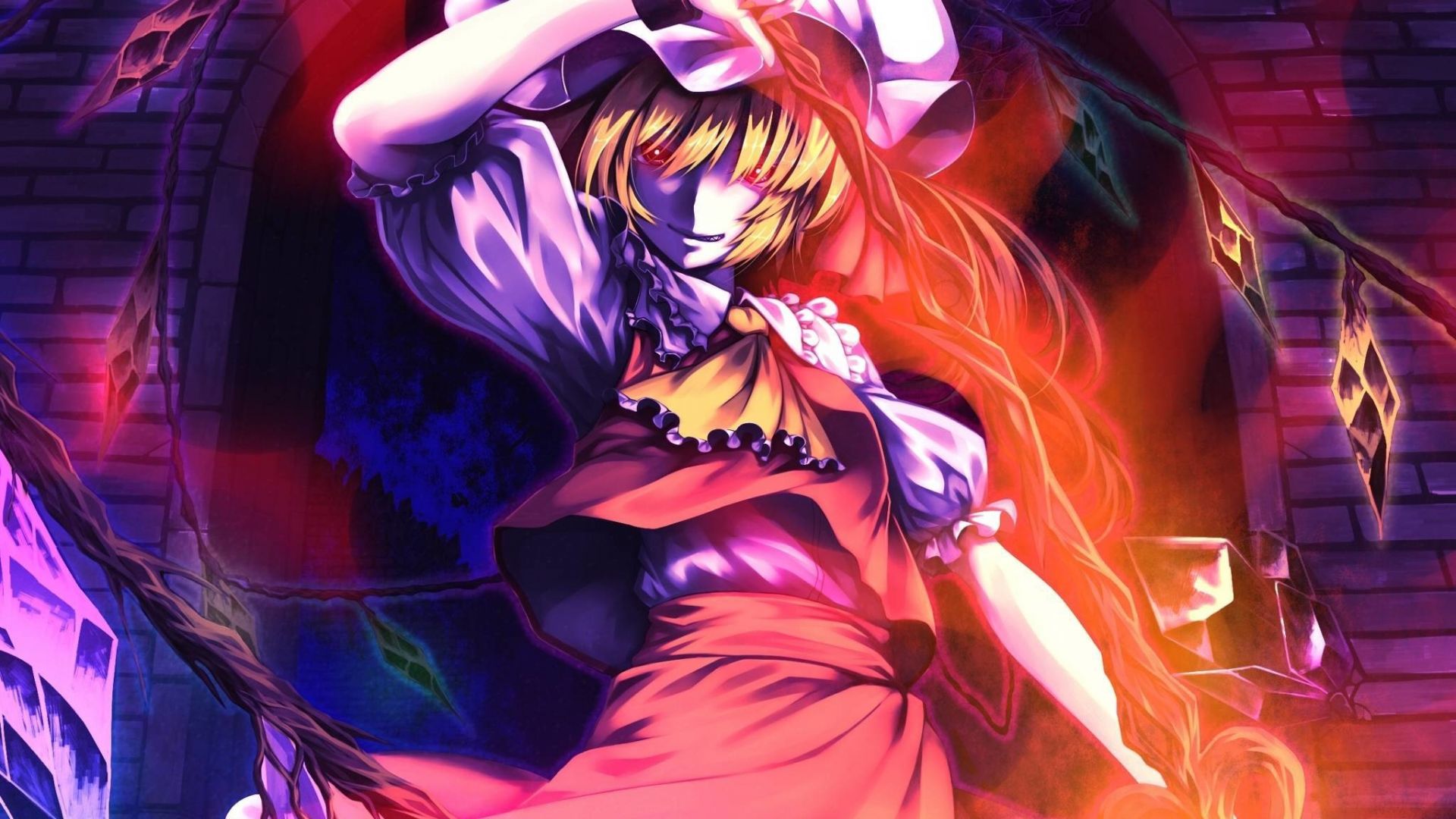 Angry, anime girl, flandre scarlet, touhou wallpaper, HD image, picture, background, 2c1542