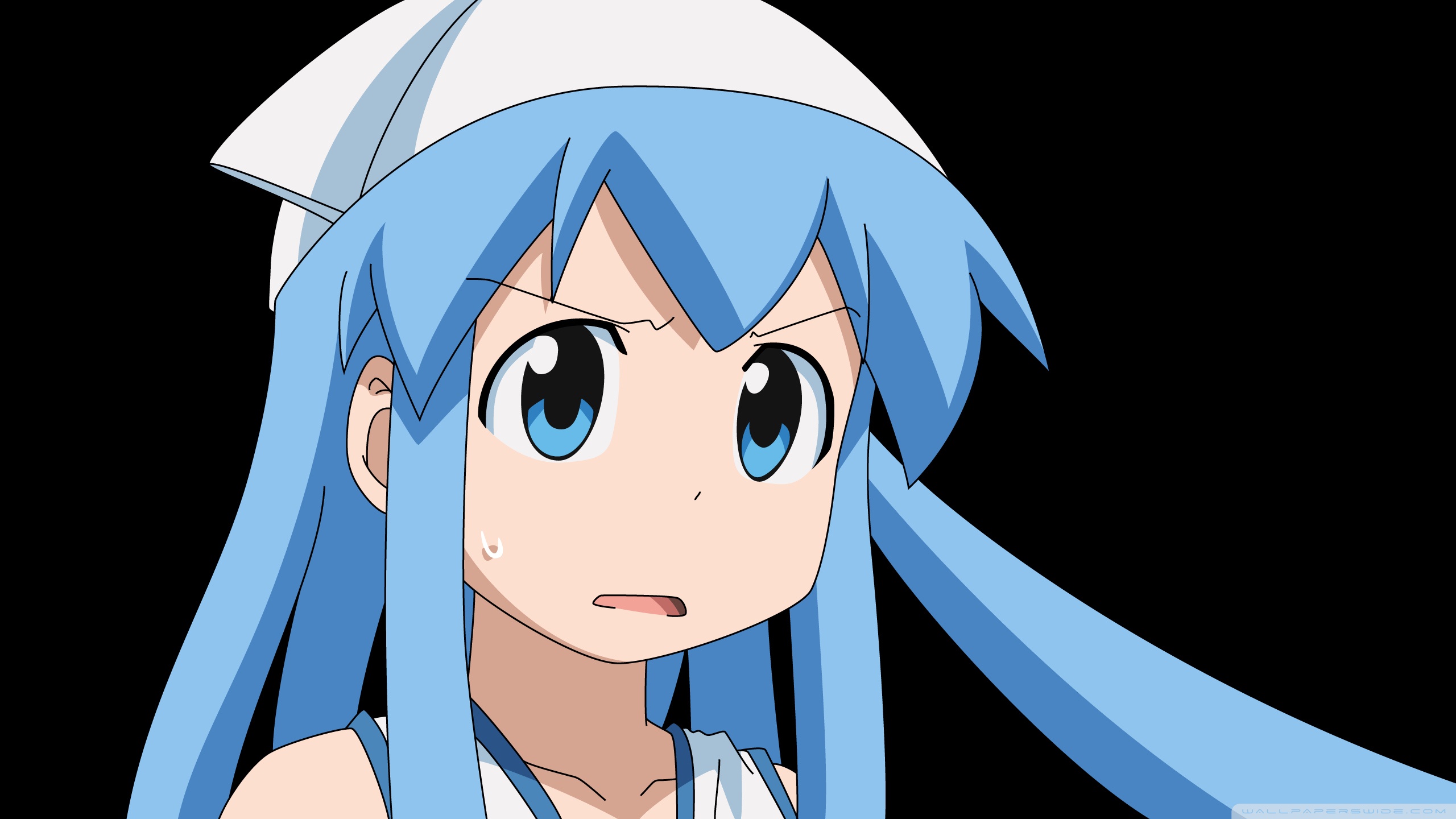 Anime Angry Girl With Blue Hair Ultra HD Desktop Background Wallpaper for 4K UHD TV, Widescreen & UltraWide Desktop & Laptop, Tablet