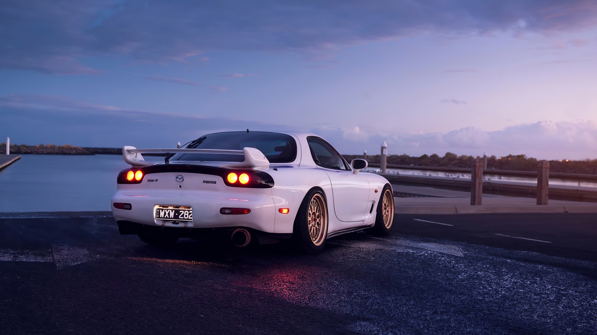 Wallpaper 4k Mazda Rx7 Golden Alloys Wallpaper