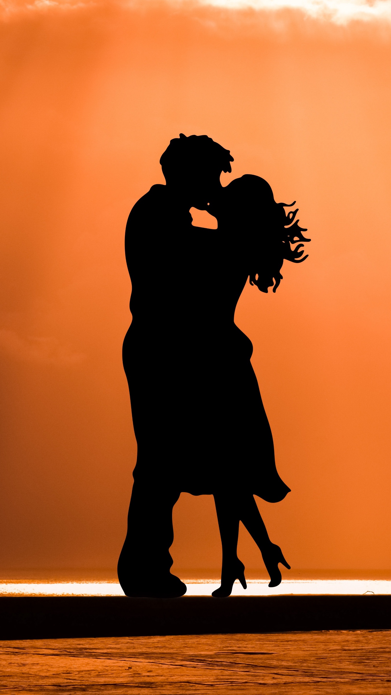 Wallpaper Couple, Kiss, Love Love Wallpaper HD