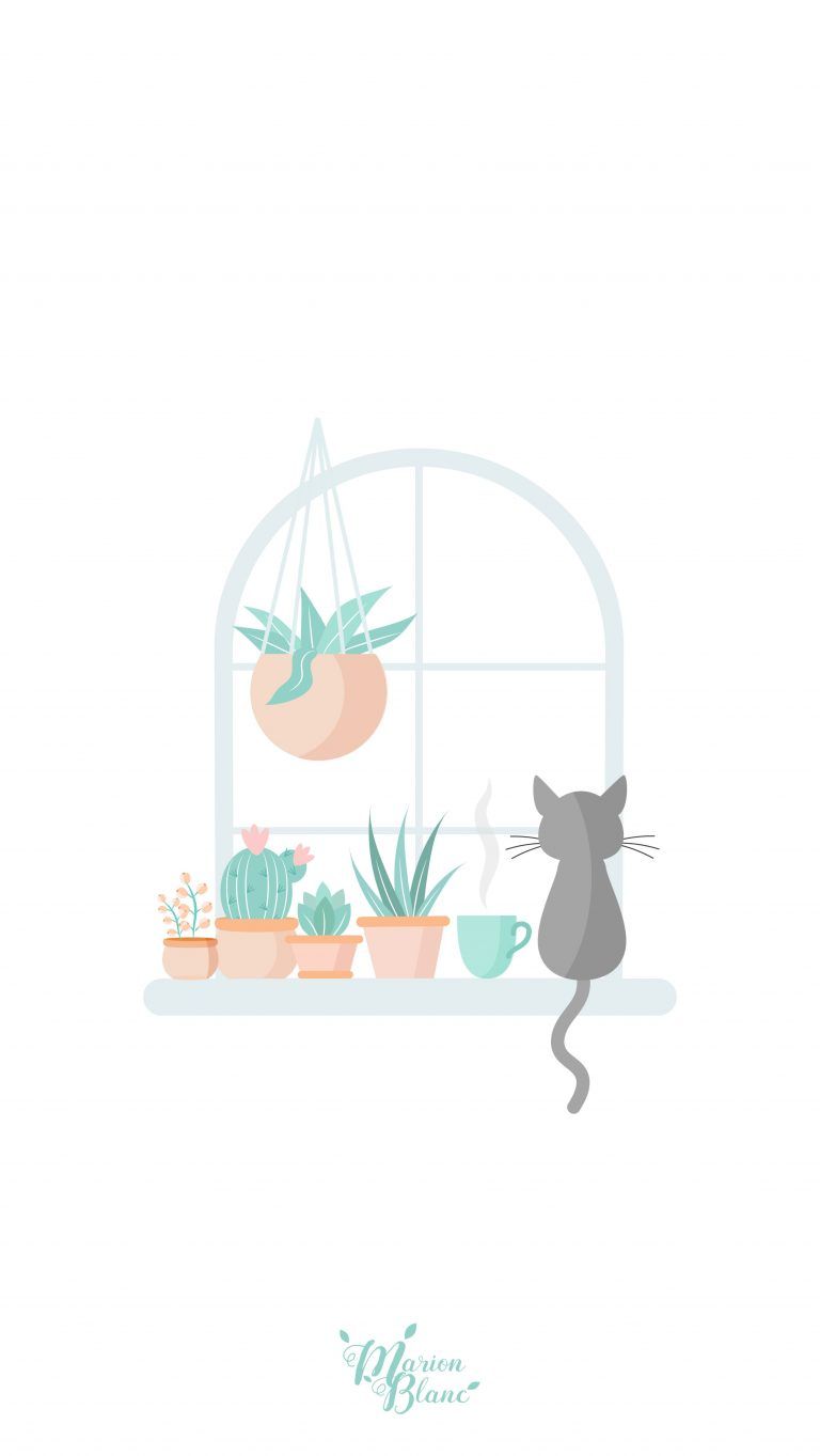 Free Download Cat Spring iPhone Wallpaper HD. Plant wallpaper, Download cute wallpaper, Spring wallpaper