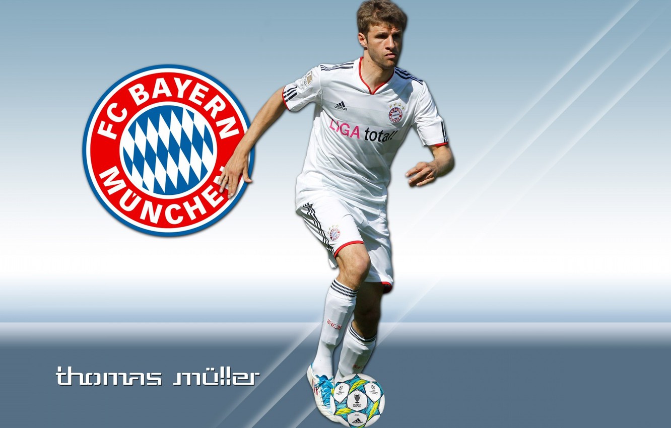 Wallpaper wallpaper, sport, logo, football, player, FC Bayern Munchen, Thomas Muller image for desktop, section спорт