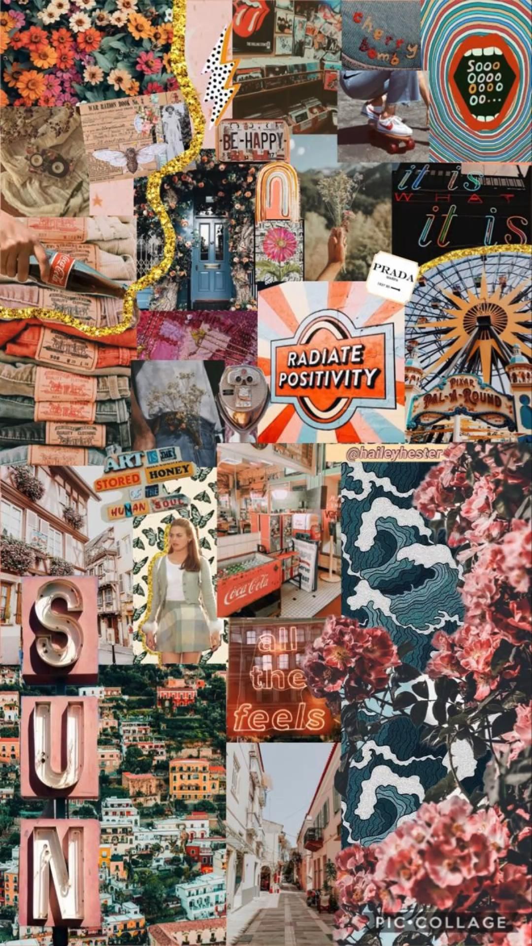 Walking. Spring wallpaper, iPhone background vintage, Collage background