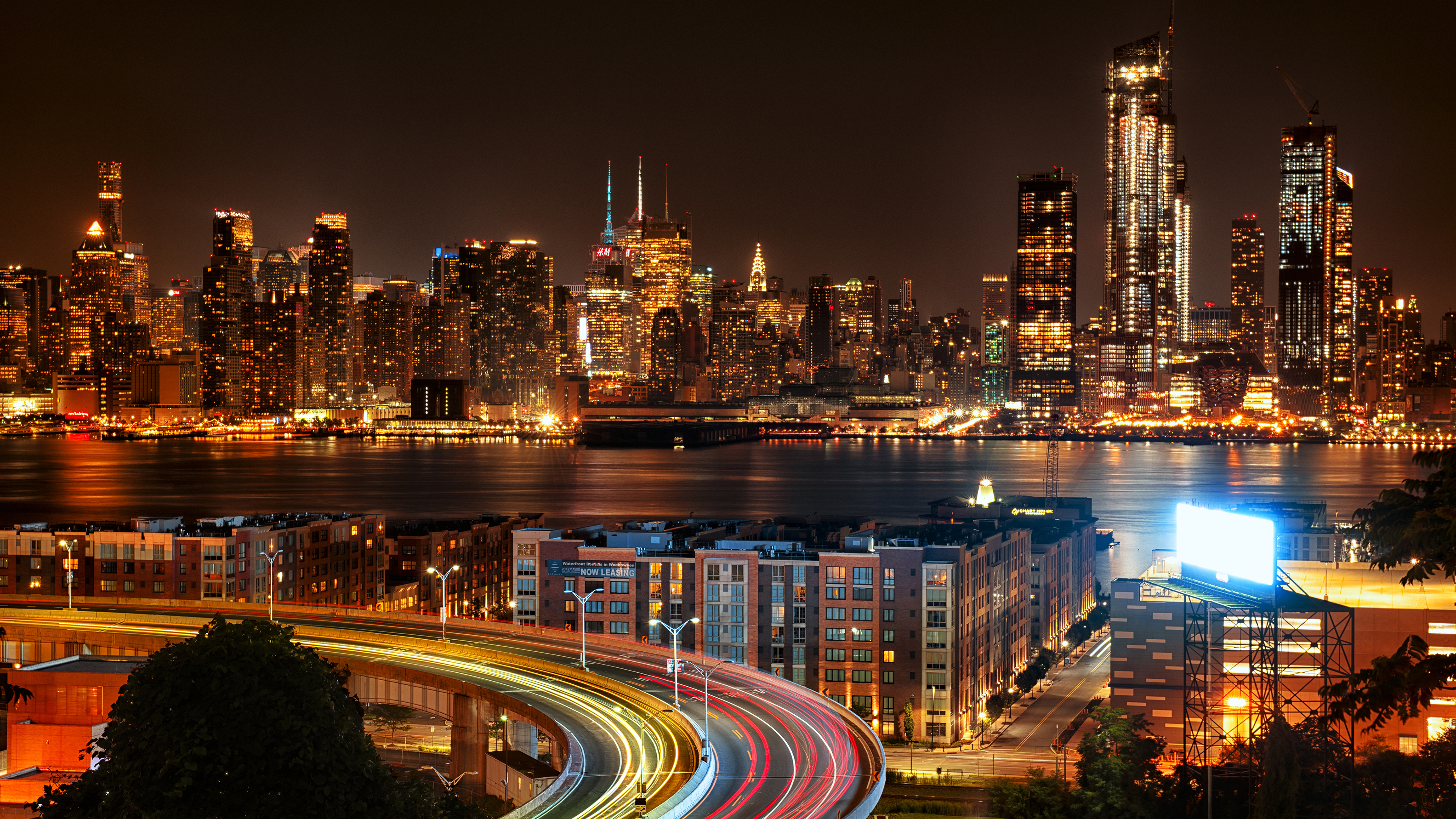 New York City View From New Jersey 4k At Night, HD World, 4k Wallpaper, Image, Background, Photo and Picture
