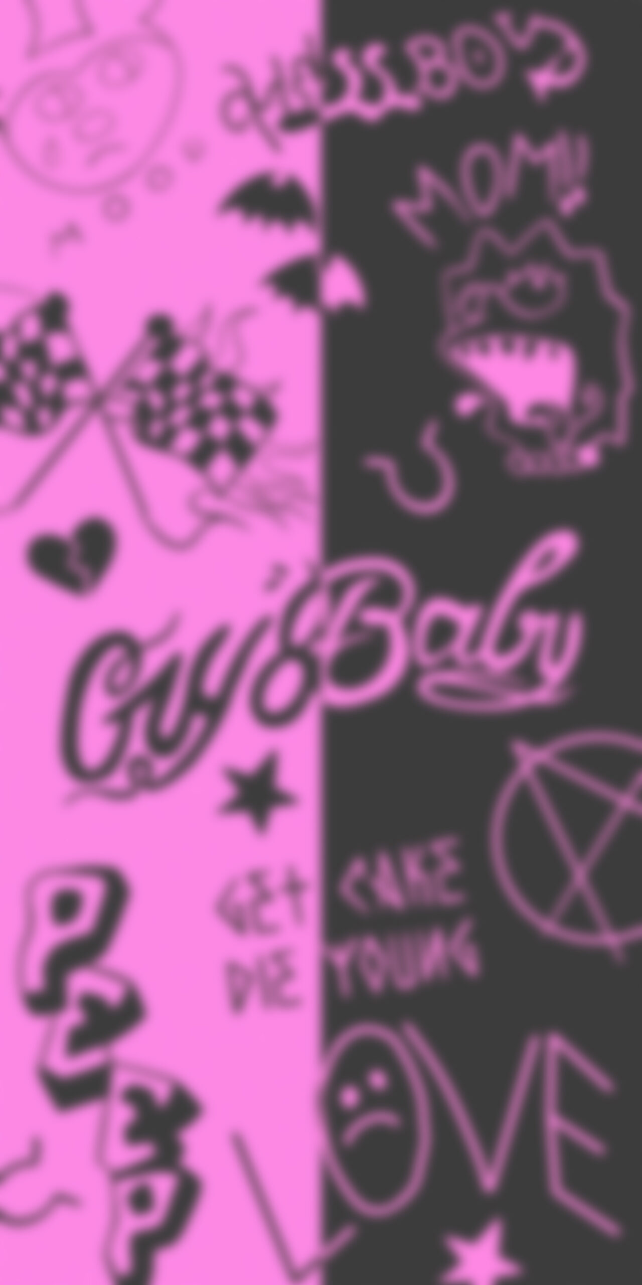 Lil Peep Tattoos Pink & Black Wallpaper