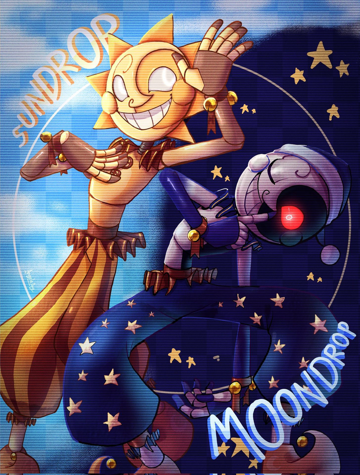 Like A Star Sunrise Moondrop X Reader [FNAF: Security Breach] Background!. Fnaf Wallpaper, Sun And Moon Drawings, Fnaf