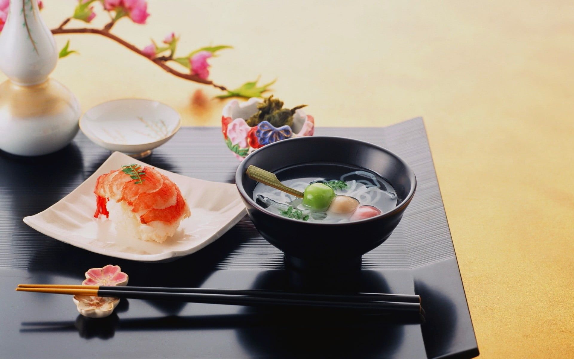 black ceramic bowl #food #chopsticks #sushi P #wallpaper #hdwallpaper #desktop. Food and drink, Sushi recipes, Food wallpaper