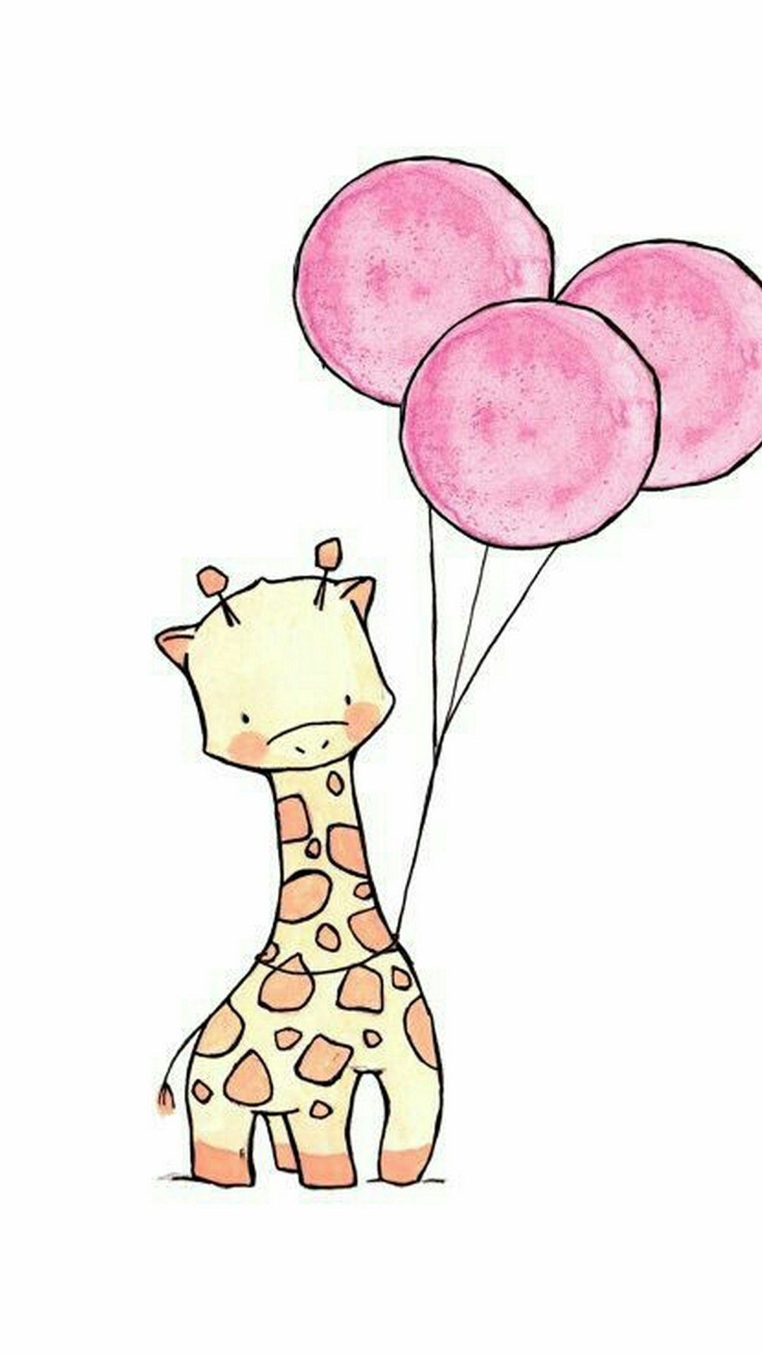 Giraffe Wallpaper Cartoon iPhone iPhone Wallpaper. Cute drawings, Giraffe drawing, Baby art