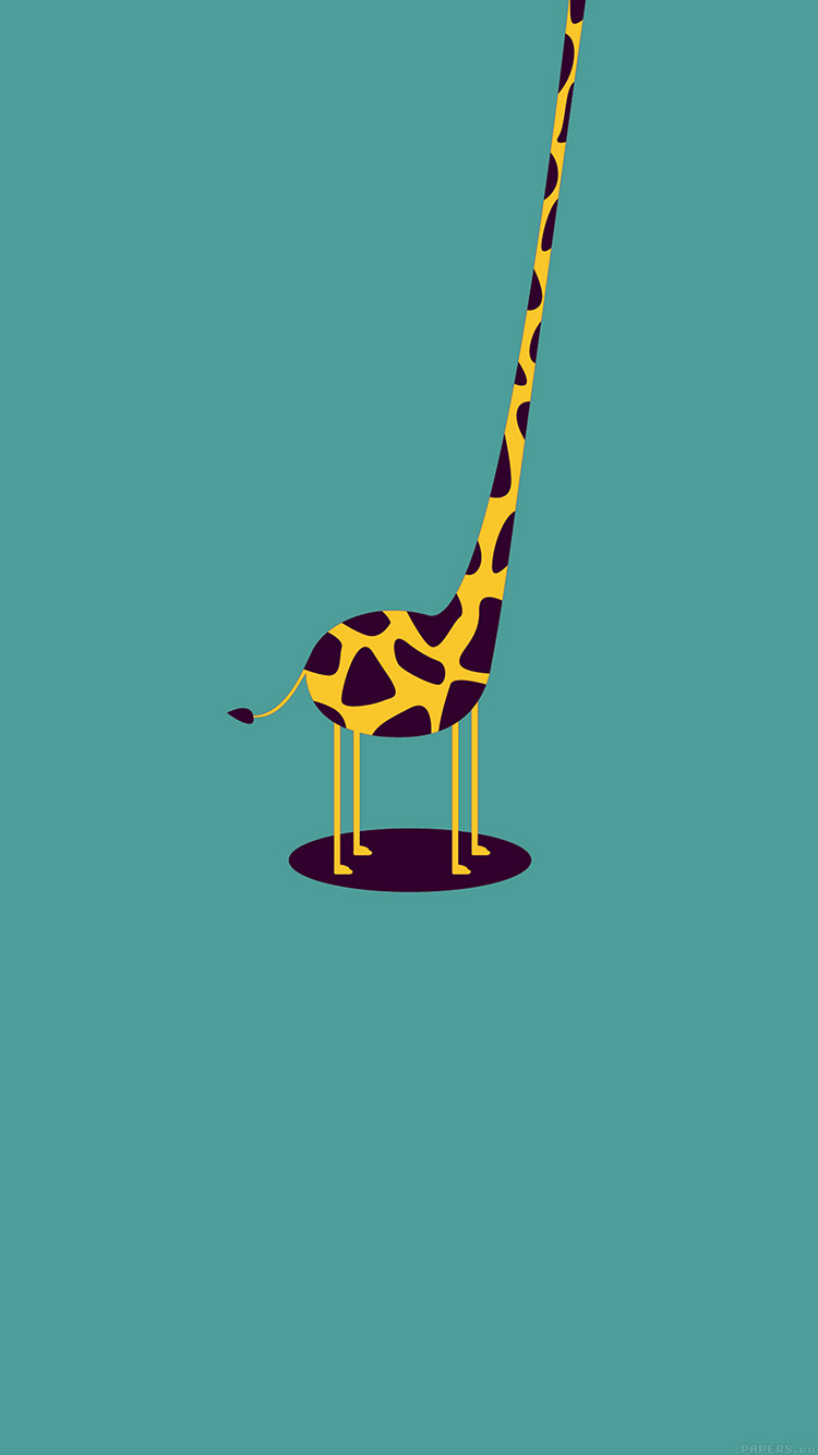 Giraffe Cute Blue Minimal Simple Wallpaper