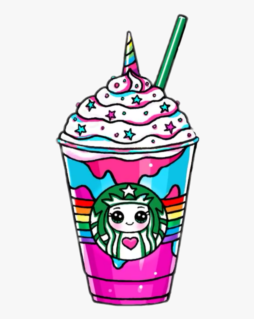 Kawaii Drink Drinks Unicorn Horn A Starbucks Unicorn Frappuccino, HD Png Download