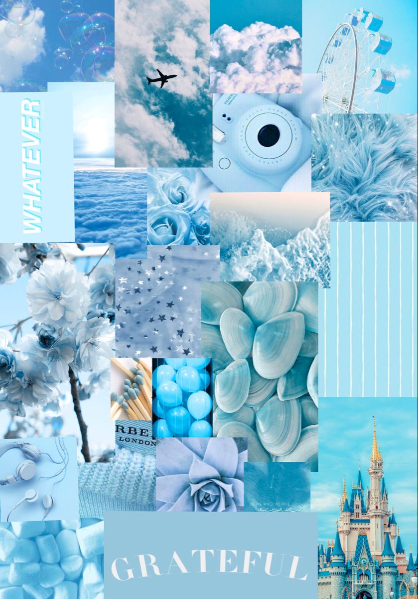 Light blue collage.