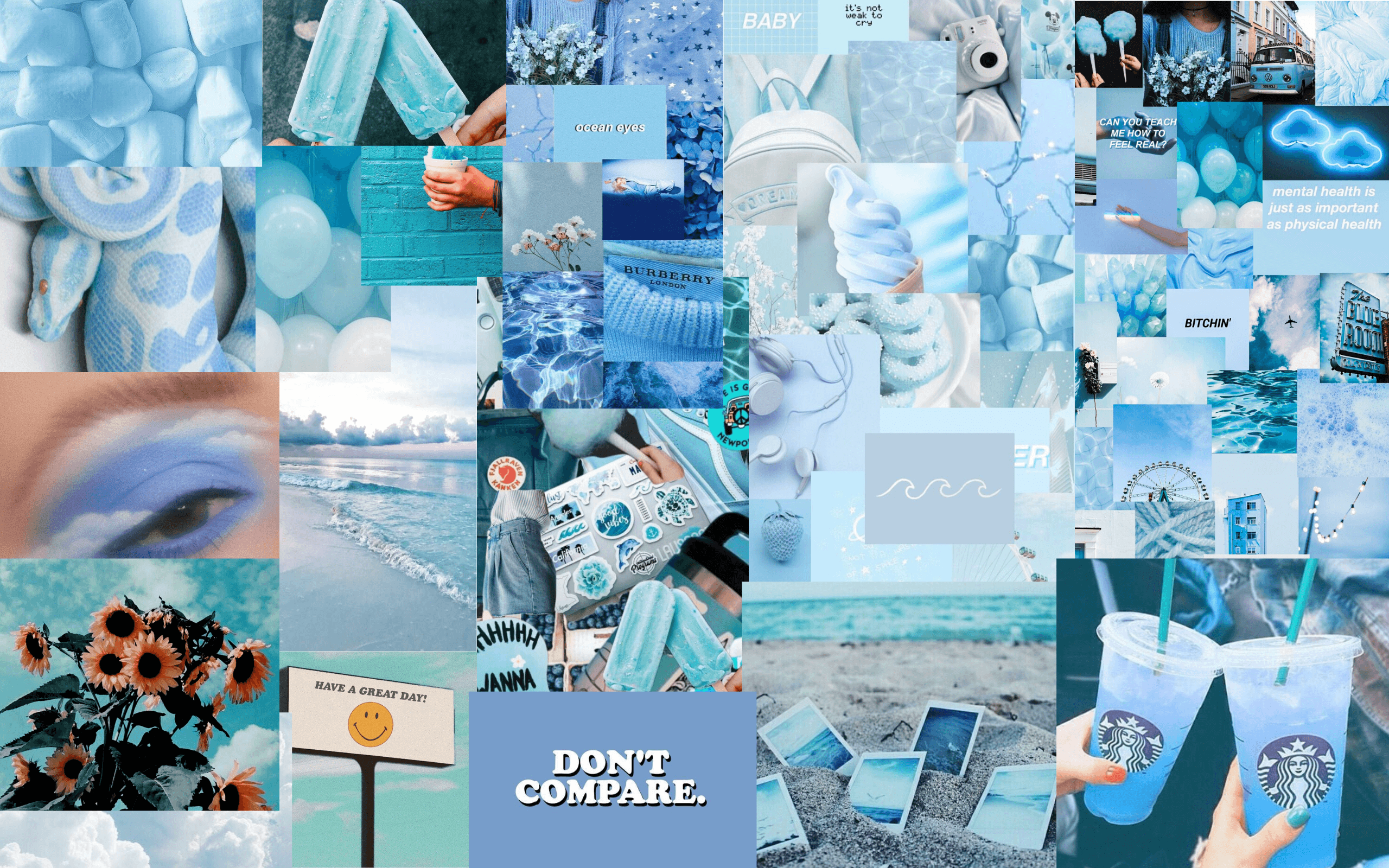 Collage Blue Computer Wallpapers - Wallpaper Cave