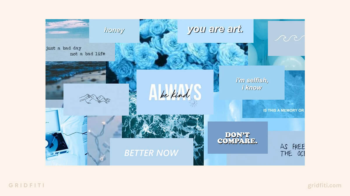 Aesthetic Baby Blue Collage Wallpapers - Wallpaper Cave