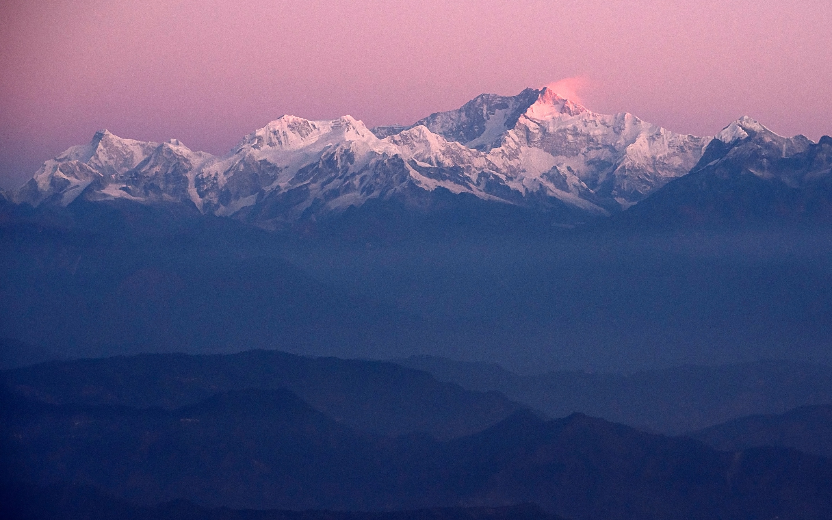 Kangchenjunga Wallpaper 4K, Mountain range, Himalayas, Snow covered, Nature