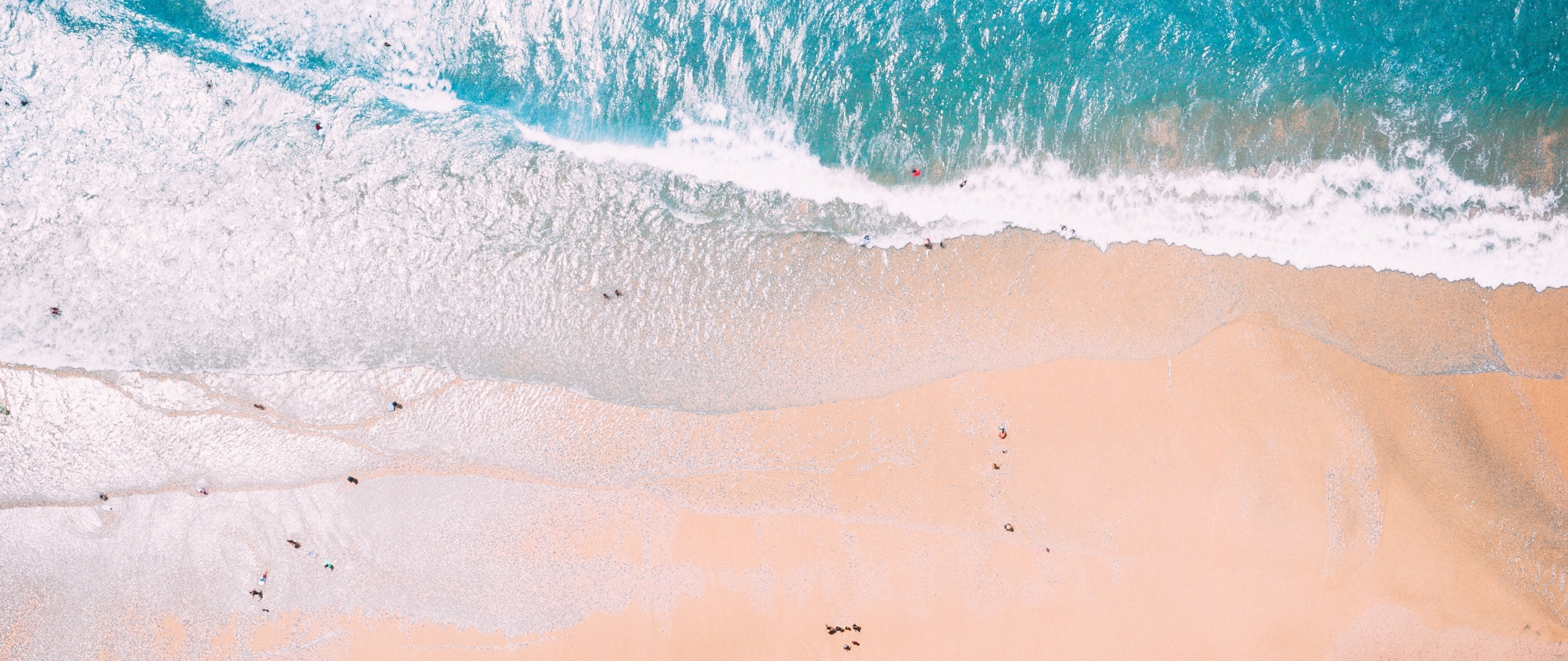 Download Blue sea, beach, sunny day, summer wallpaper, 2560x Dual Wide, Widescreen