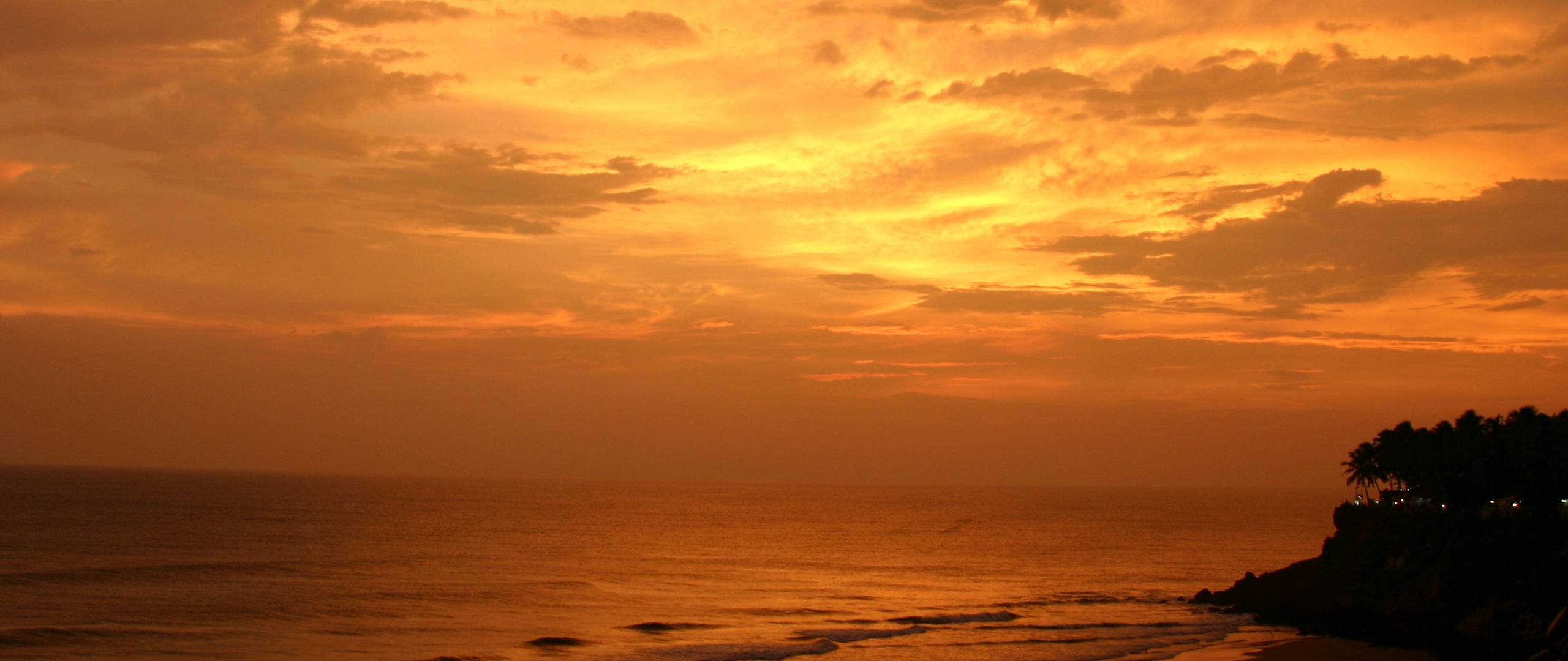 Wallpaper Sunset, Nature, Beach, Water, Light, Ocean, In Summer India