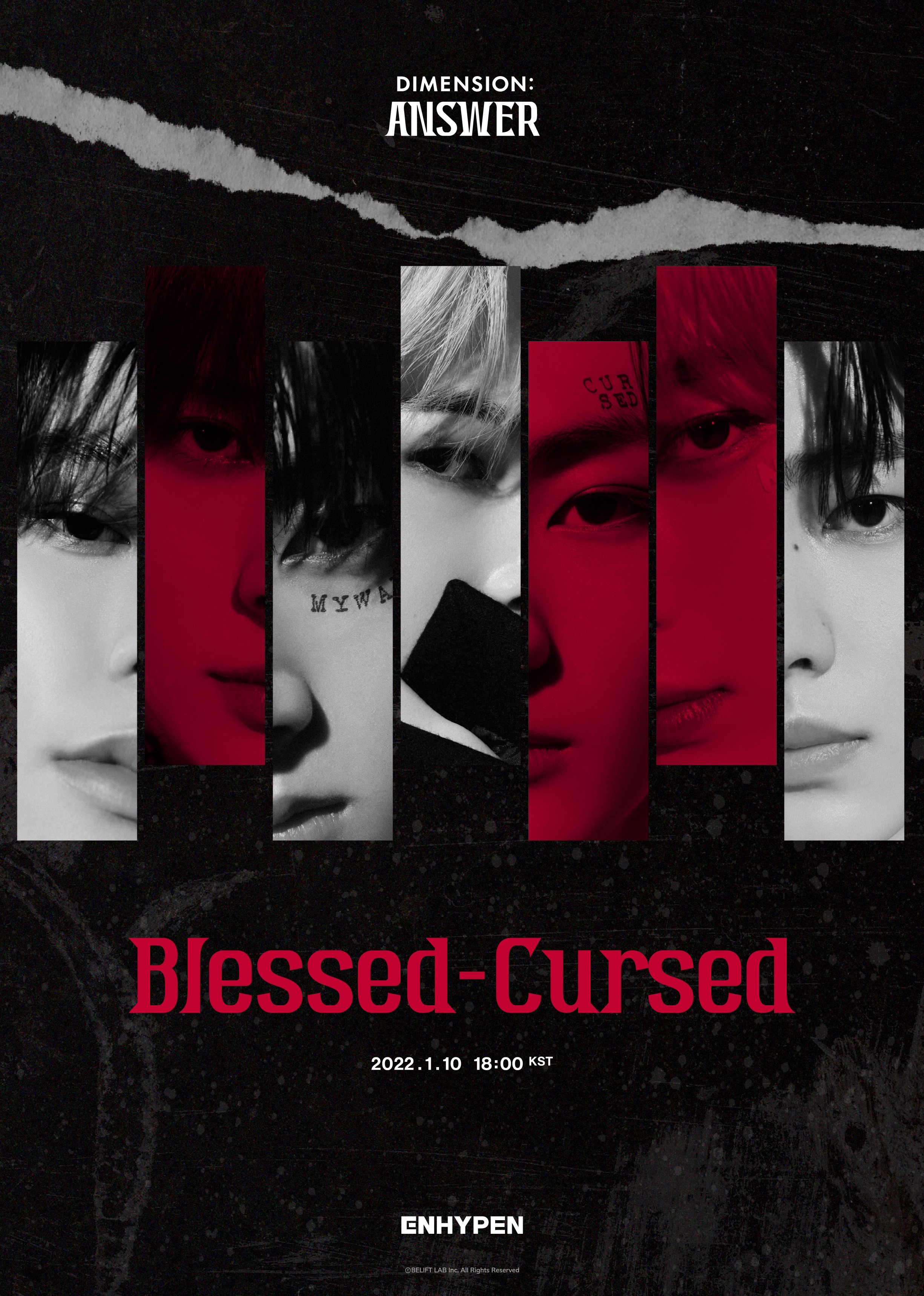 BELIFT LAB #ENHYPEN DIMENSION, ANSWER 'Blessed Cursed' Poster #DIMENSION_ANSWER #Blessed_Cursed
