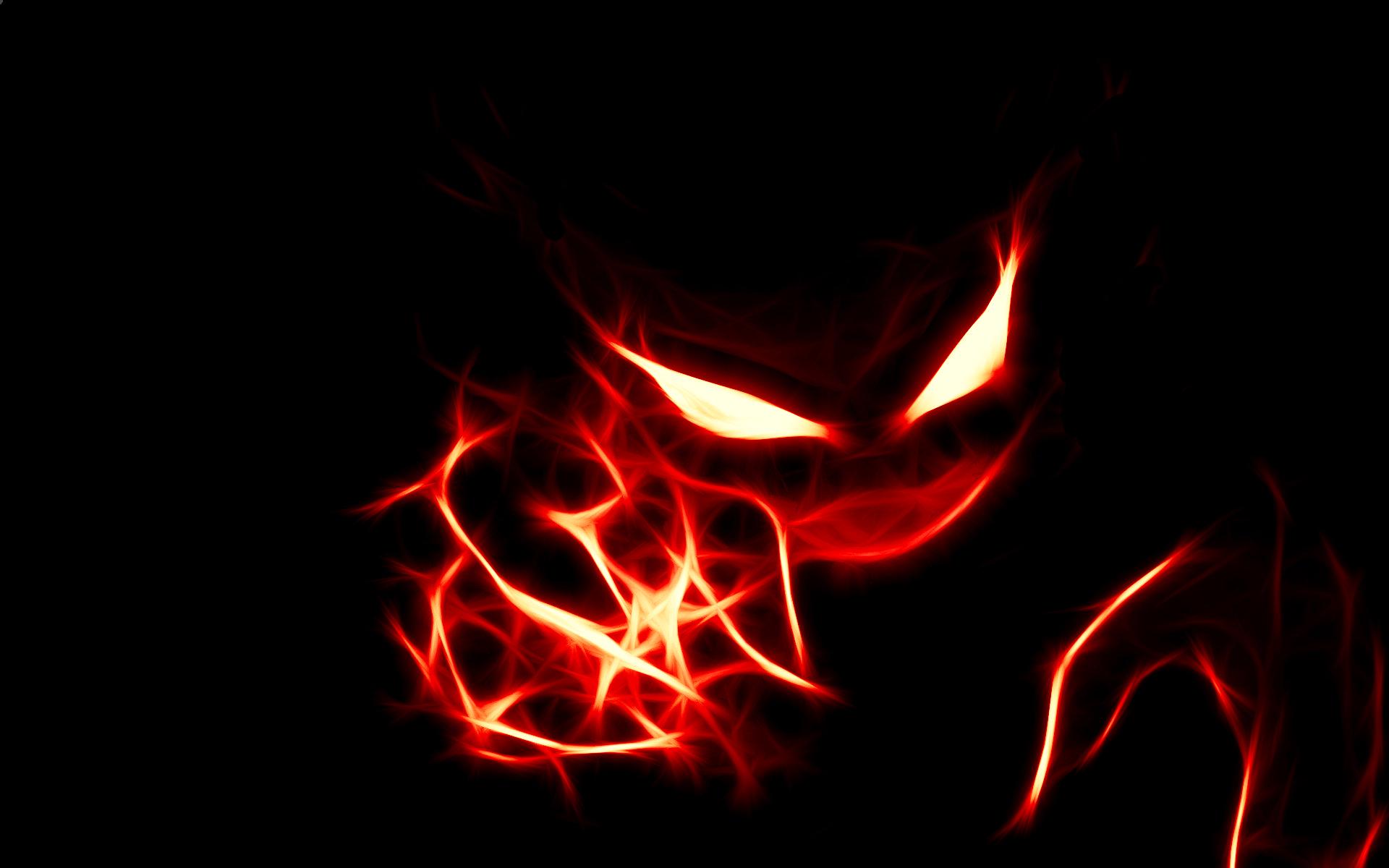 Haunter Pokemon Pokemon Ghost Pokemon Glow Anime Smile Glowing Eyes Wallpaper:1920x1200