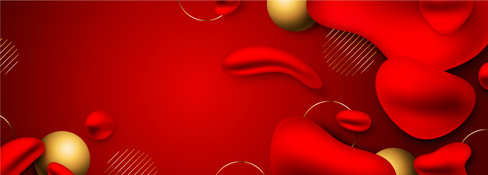 Red and Gold Liquid Long Banner Background