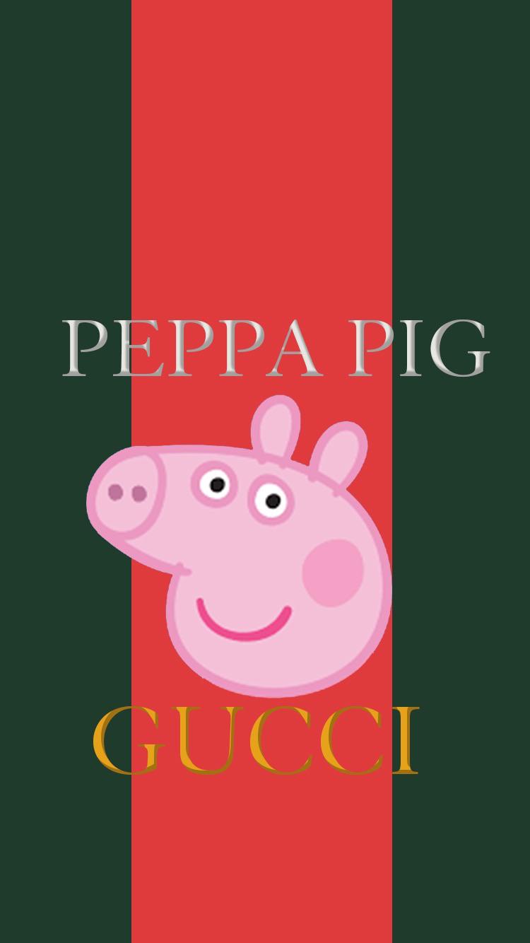Peppa x gucci iphone wallpaper