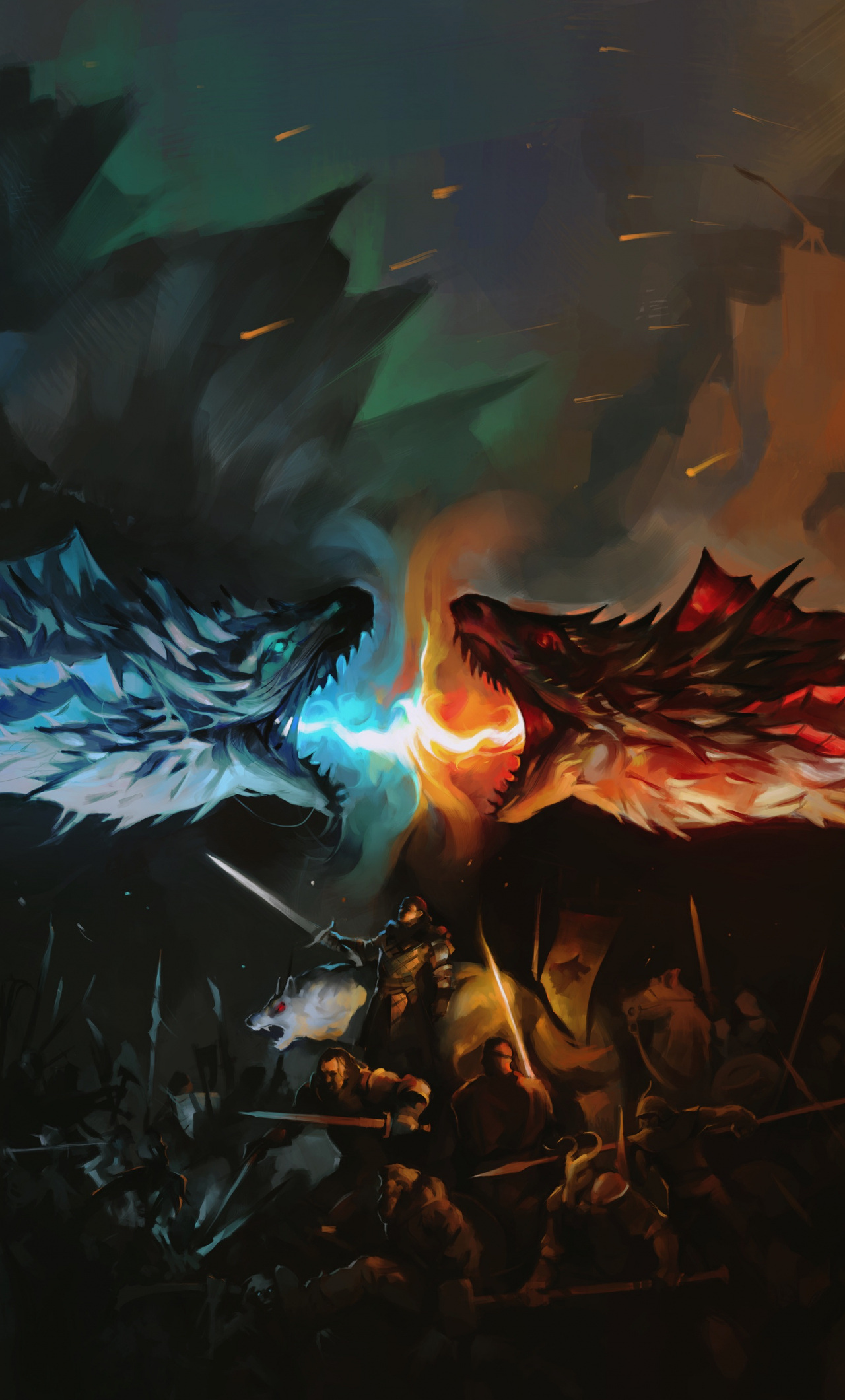 Wallpaper Game Of Thrones, Dragons S Fight, Dark, Fan Of Thrones Dragons Fighting
