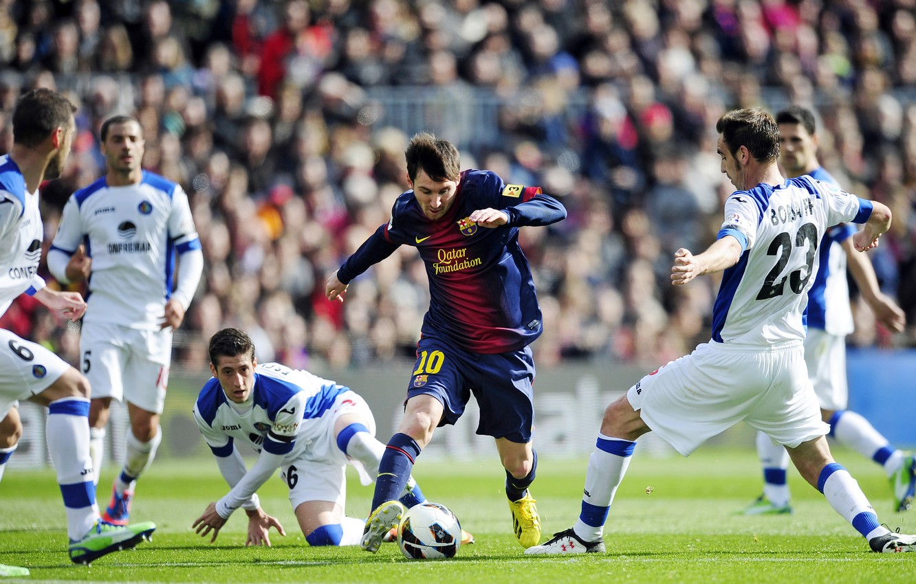 Wallpaper The ball, Sport, Football, Spain, Lionel Messi, Lionel Messi, Camp Nou, FC Barcelona, FC Barcelona, Leo, Leo, Dribbling image for desktop, section спорт