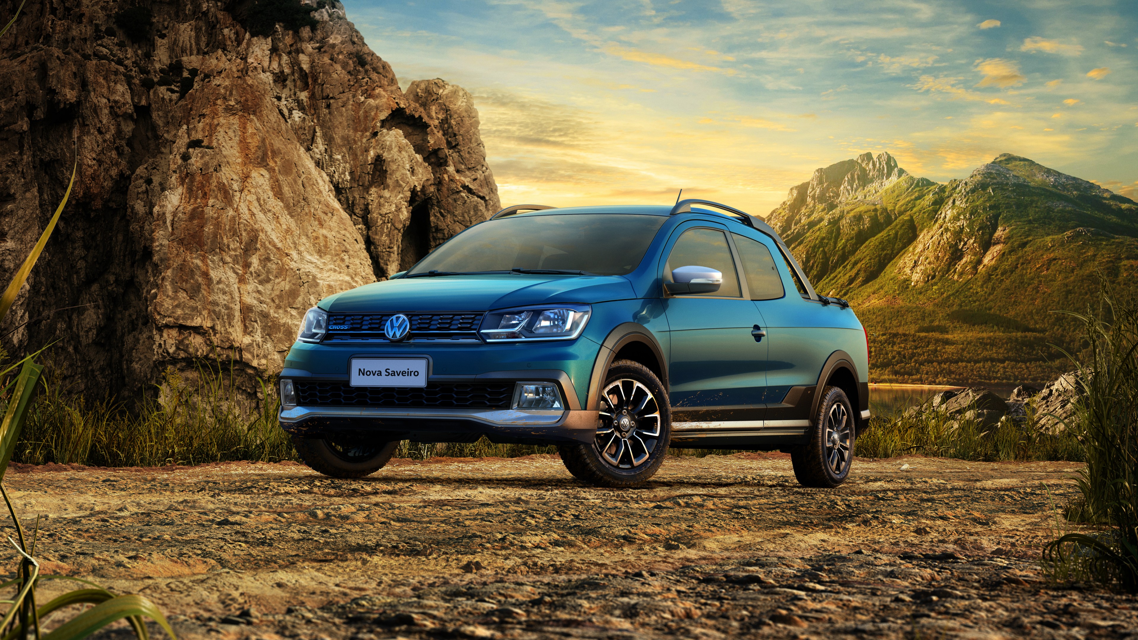 Wallpaper Volkswagen Saveiro Cross CD, pickup, blue, Cars & Bikes