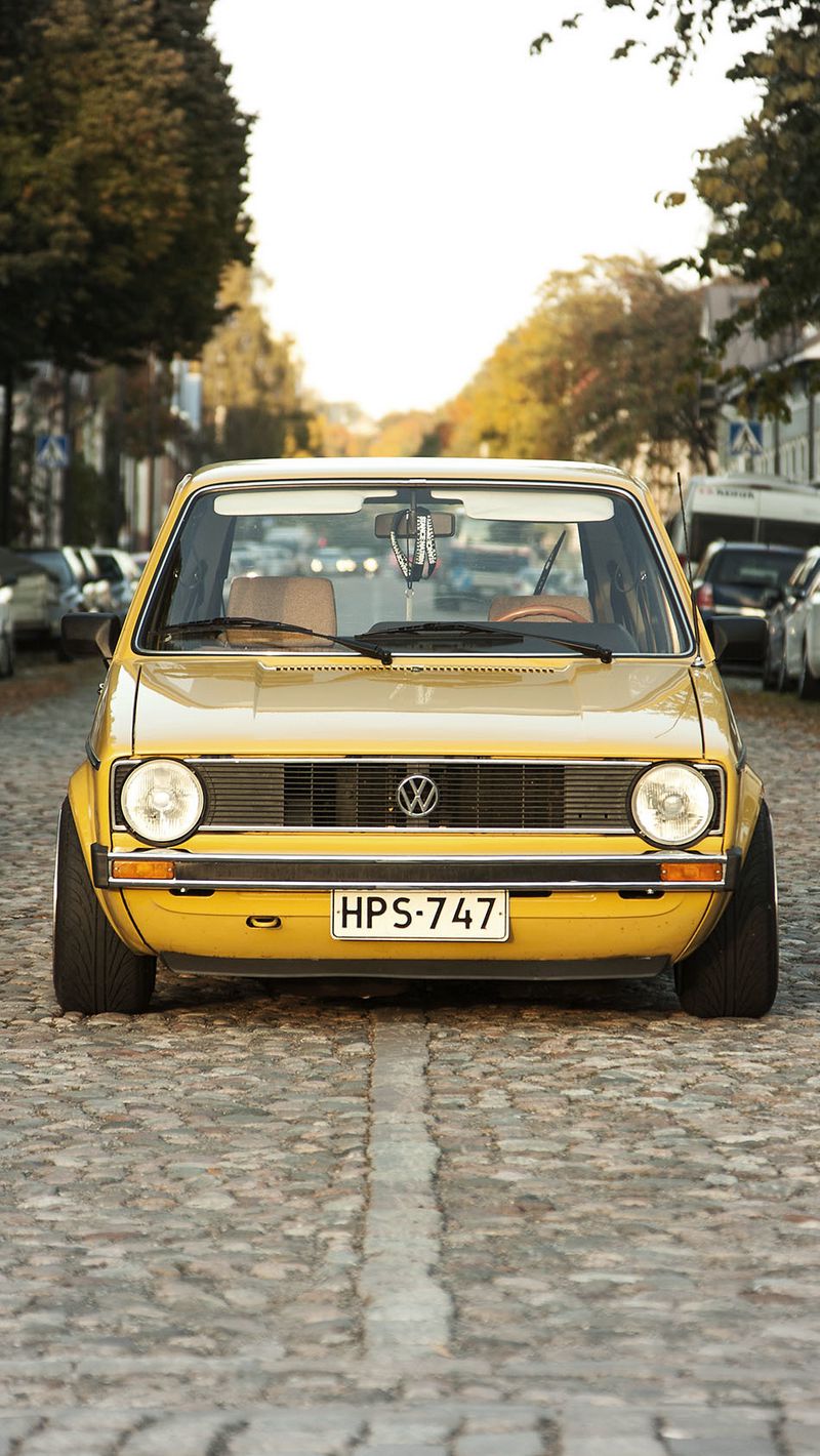 Download Wallpaper 800x1420 Volkswagen, Golf, Mk Yellow, Front View Iphone Se 5s 5c 5 For Parallax HD Background