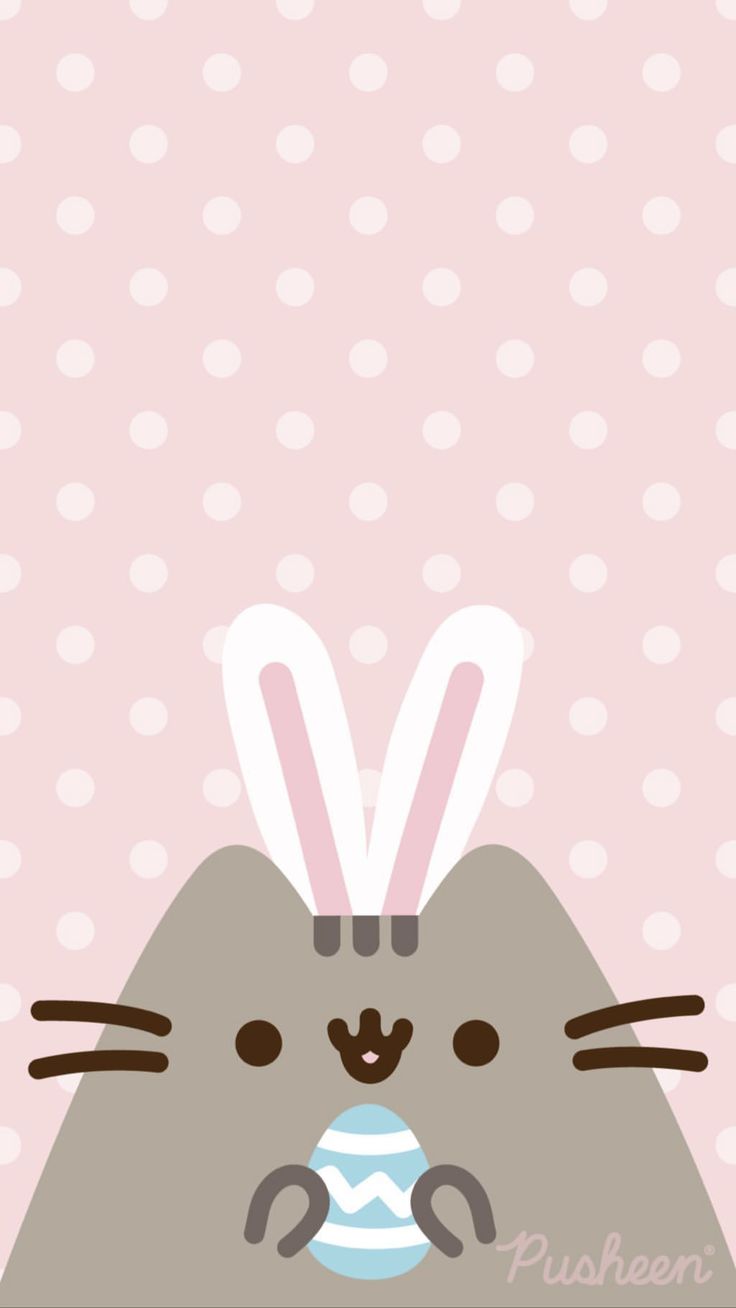 Pusheen the cat floral pastels spring iphone wallpaper Easter bunny. Pusheen cute, Pusheen cat, Kawaii wallpaper