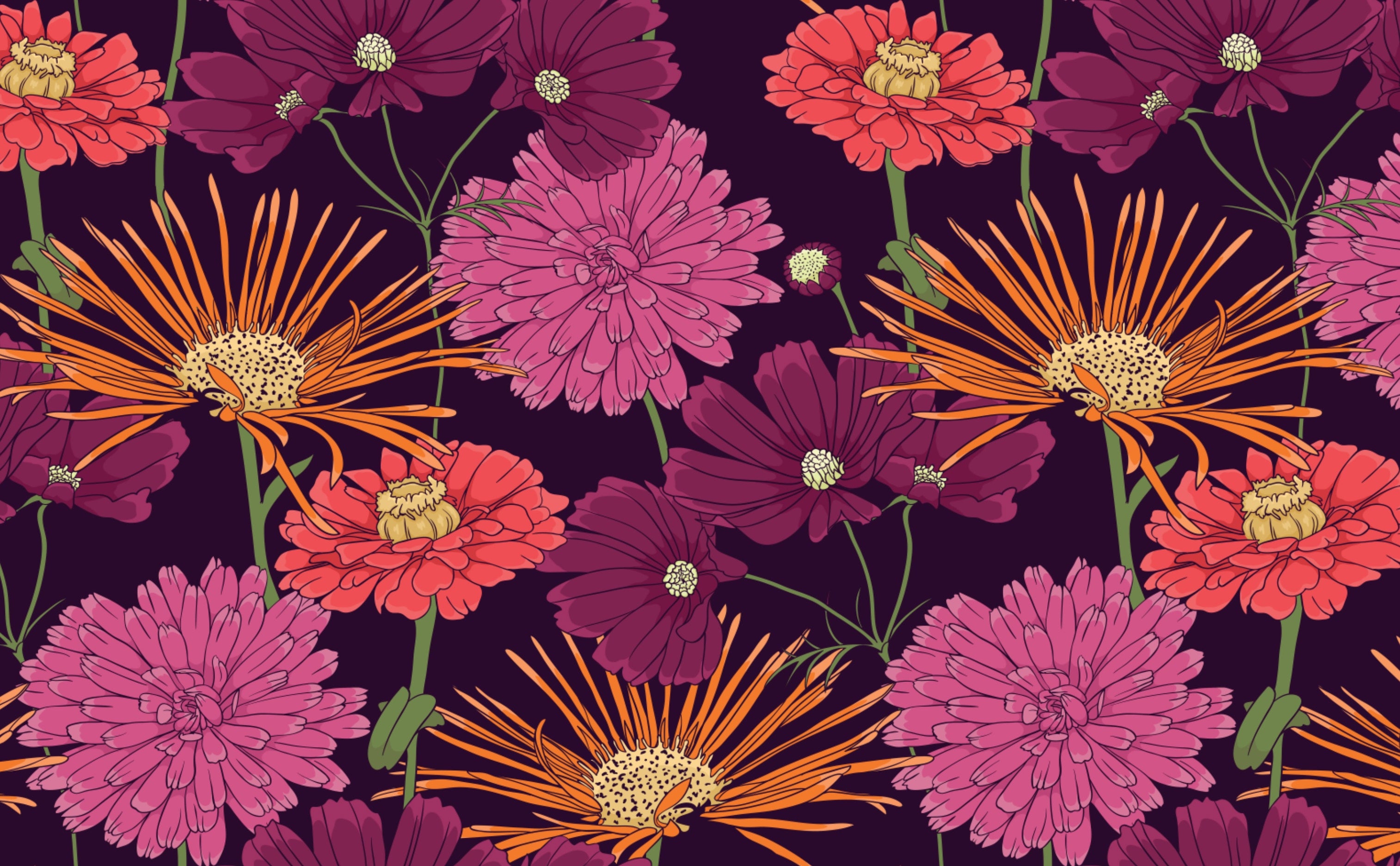 Bold Flower Blossoms Wallpaper for Walls