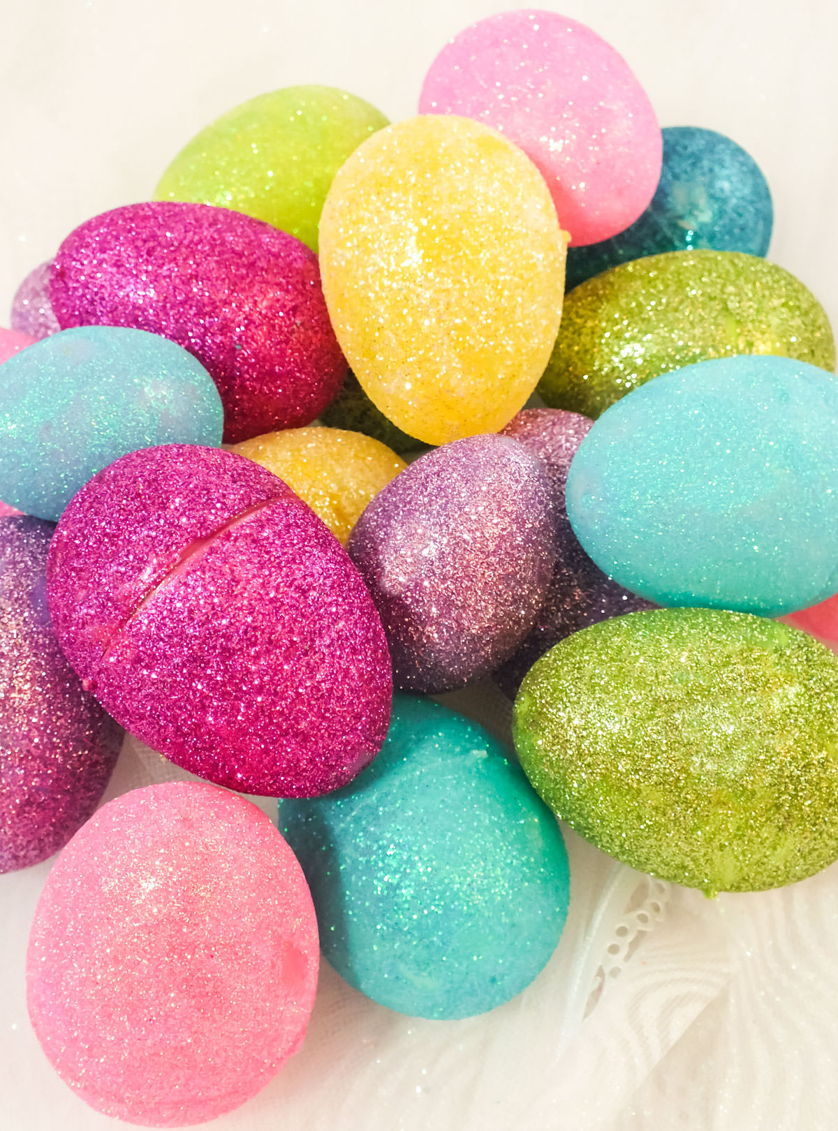 Homemade Glitter Easter Eggs