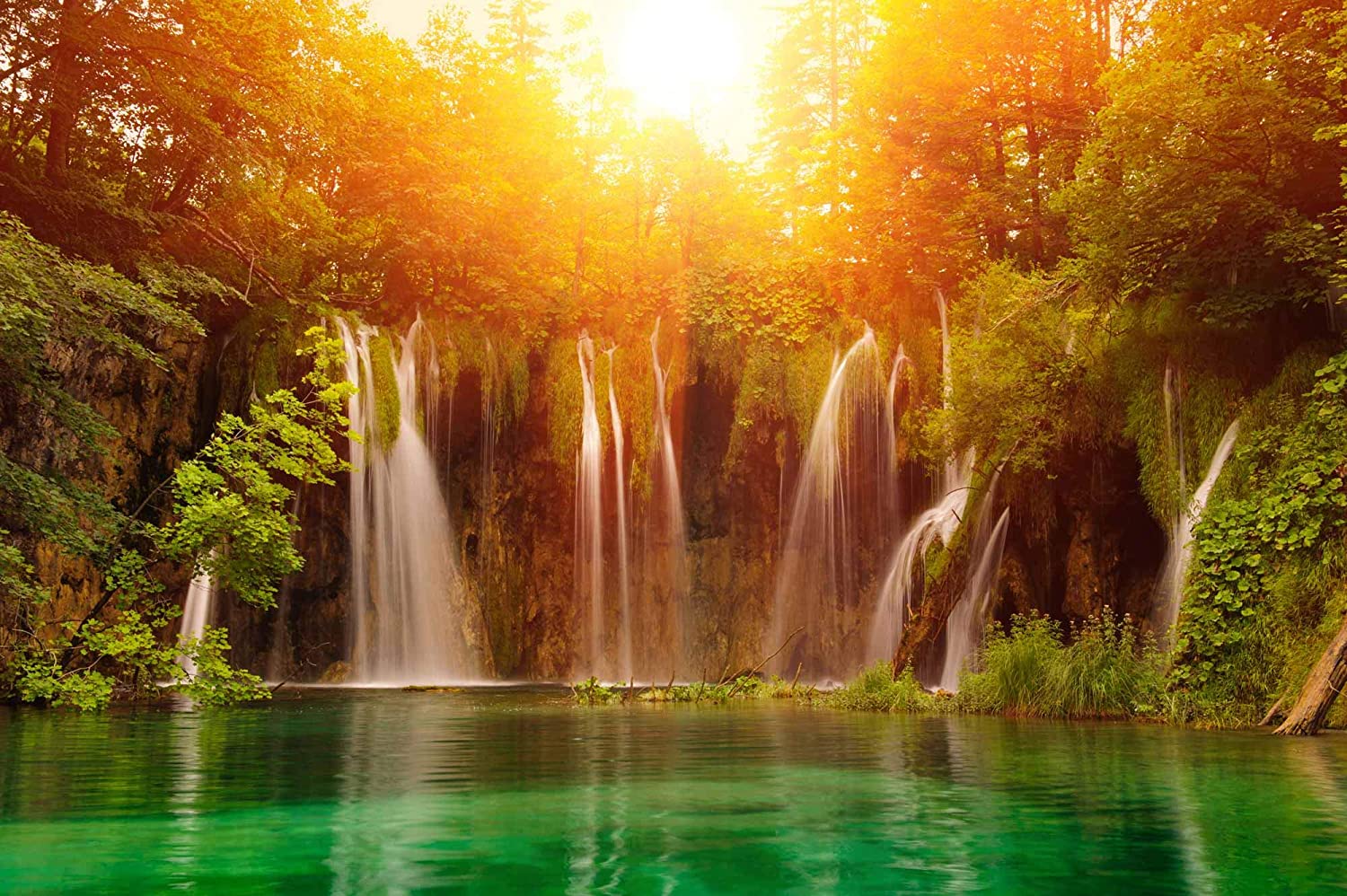 Amazon.com, LELEZ 10X7FT Waterfall Backdrop Nature Landscape Background Clear Lake Green Forest Sunshine Photography Backdrop Spring Mountain Water Outdoorsy Theme Party Decoration Wallpaper Studio Props SPGE079