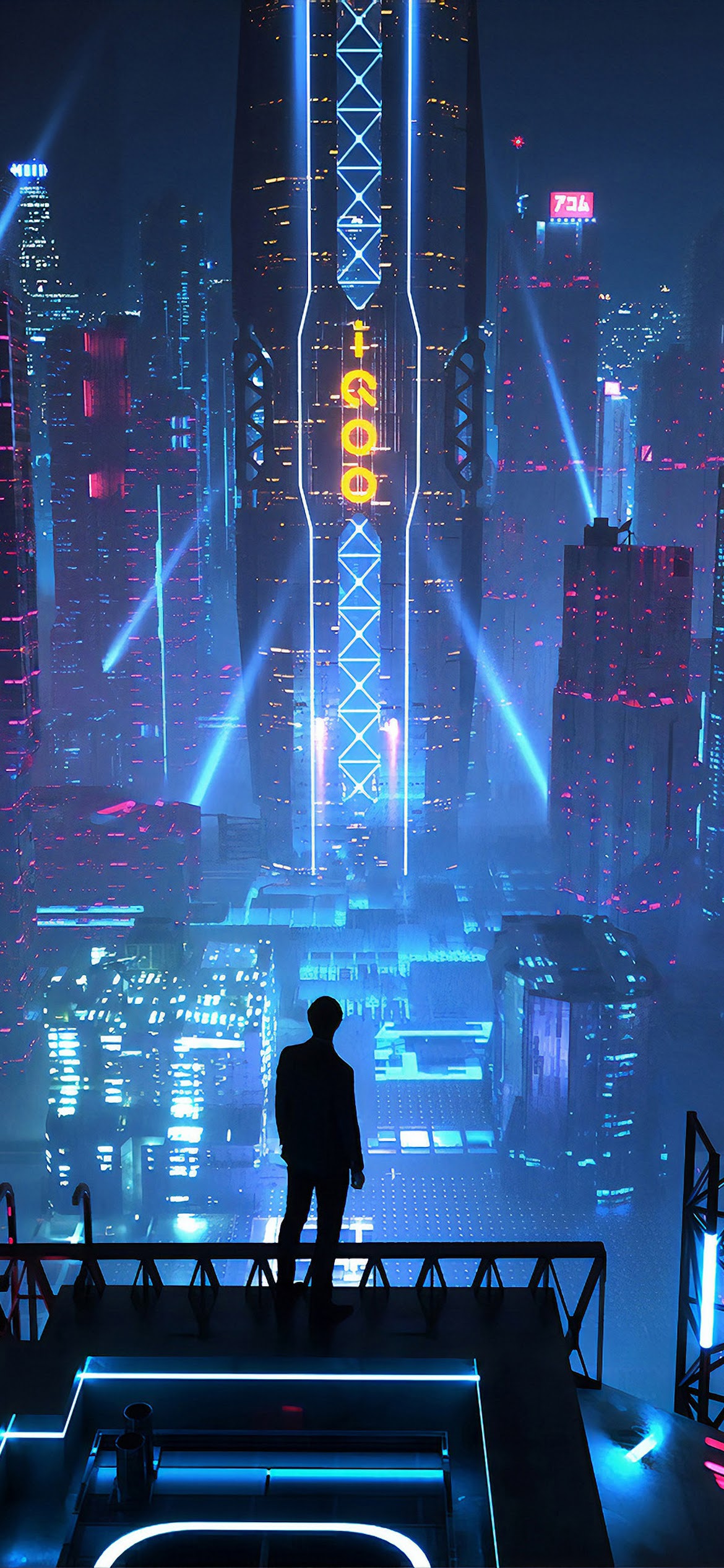 Sci Fi City Buildings Night Cityscape 4K Wallpaper