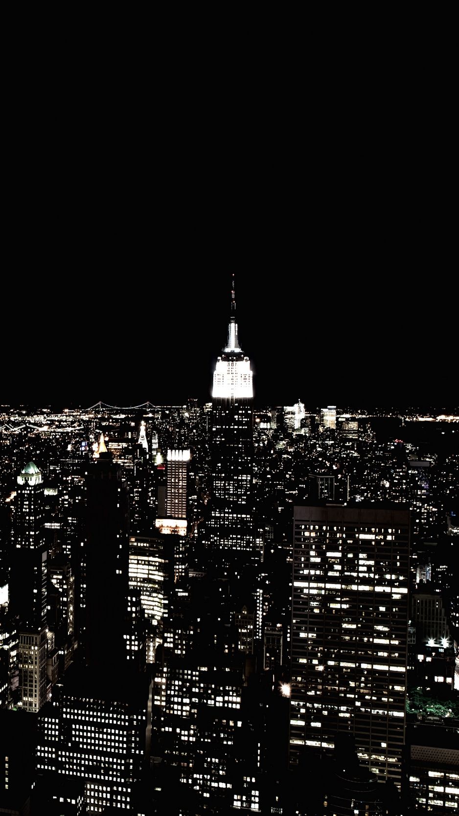 City Lights Black and White Wallpaper