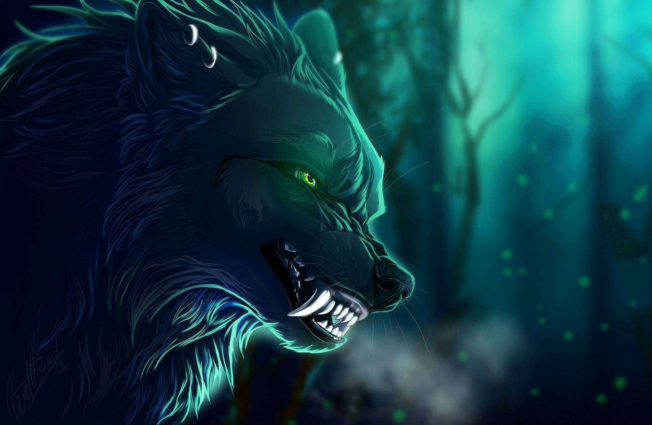 Fantasy Wolf Art Wallpaper