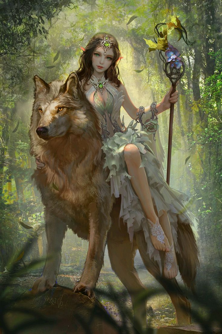 Fantasy Elf And Wolf Wallpaper iPhone Resolution Elf Wallpaper & Background Download