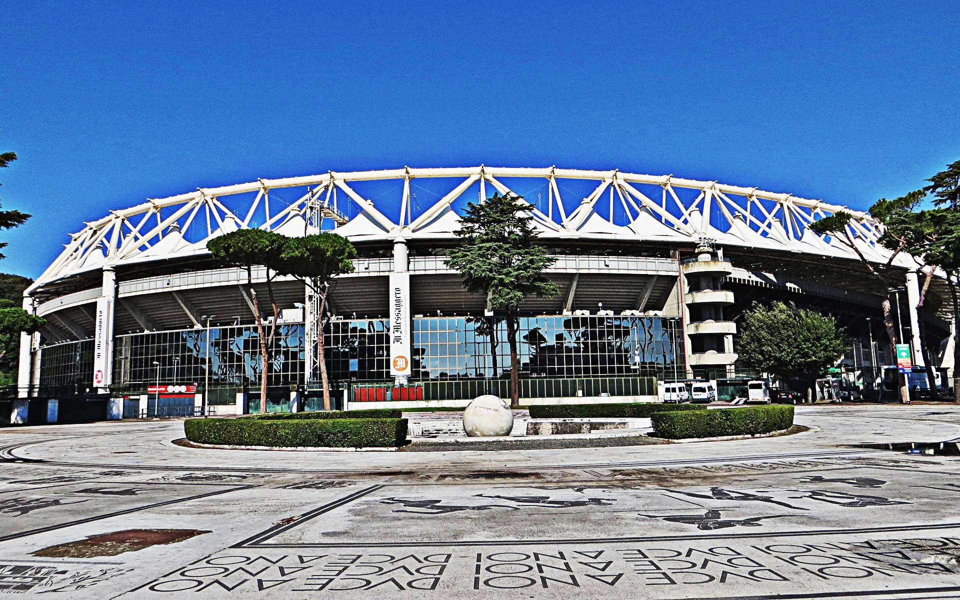 Download wallpaper Stadio Olimpico, Rome, Italian Football Stadium, Italy, Roma AC Stadium, Lazio Stadium, Landmark, Exterior for desktop with resolution 1920x1200. High Quality HD picture wallpaper