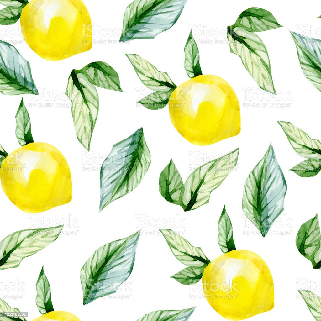Watercolor Citrus Lemon Seamless Pattern Summer Fruit Childish Pattern For Textile Fabric Wrapping Paper Wallpaper Decor Packaging Stock Illustration Image Now